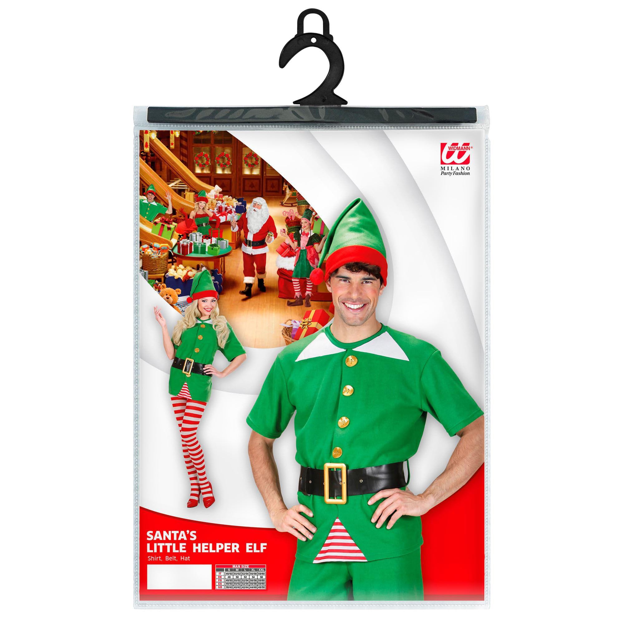 W WIDMANN MILANO Party Fashion - Elf Costume, Santa Helper, Christmas Elf, Fancy Dress Costume, Multicoloured, XXL - Image 4