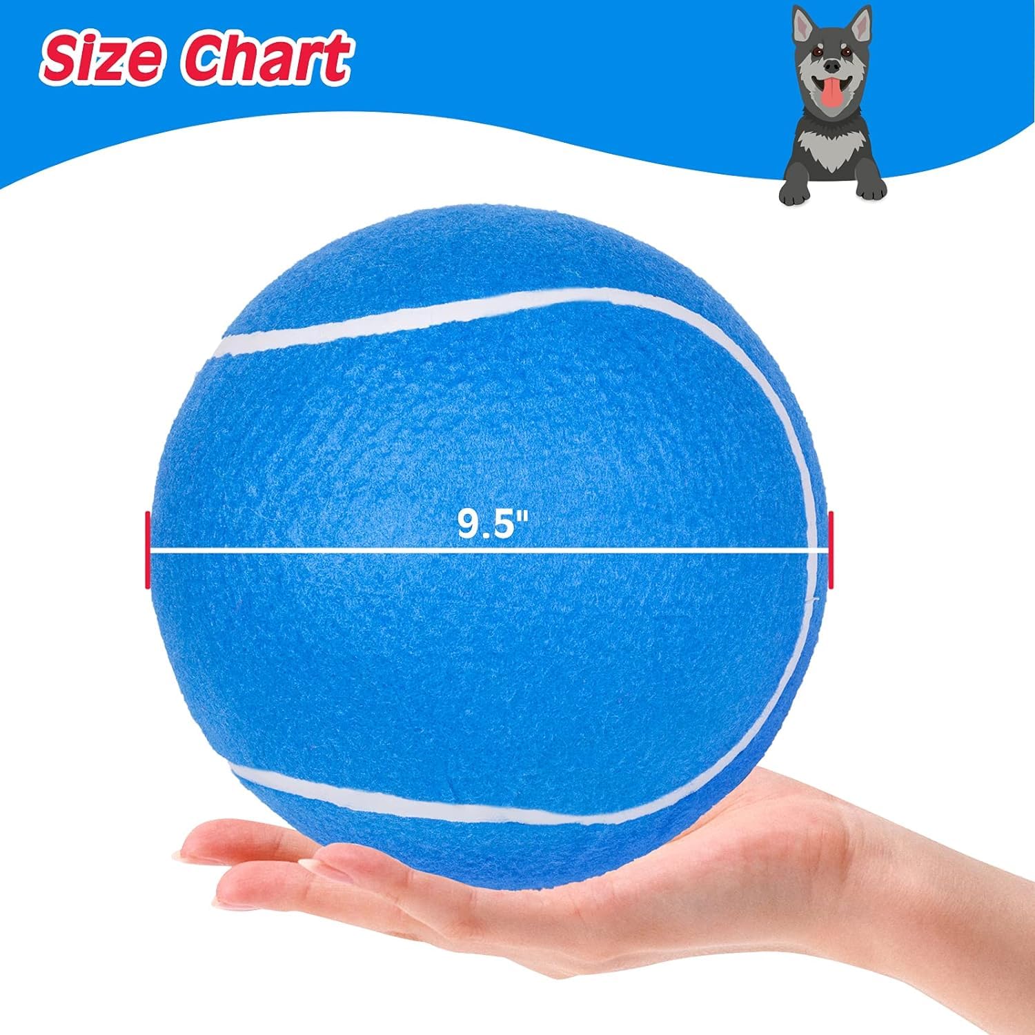 EXPAWLORER Giant Tennis Balls for Dogs- 2Pcs 9.5