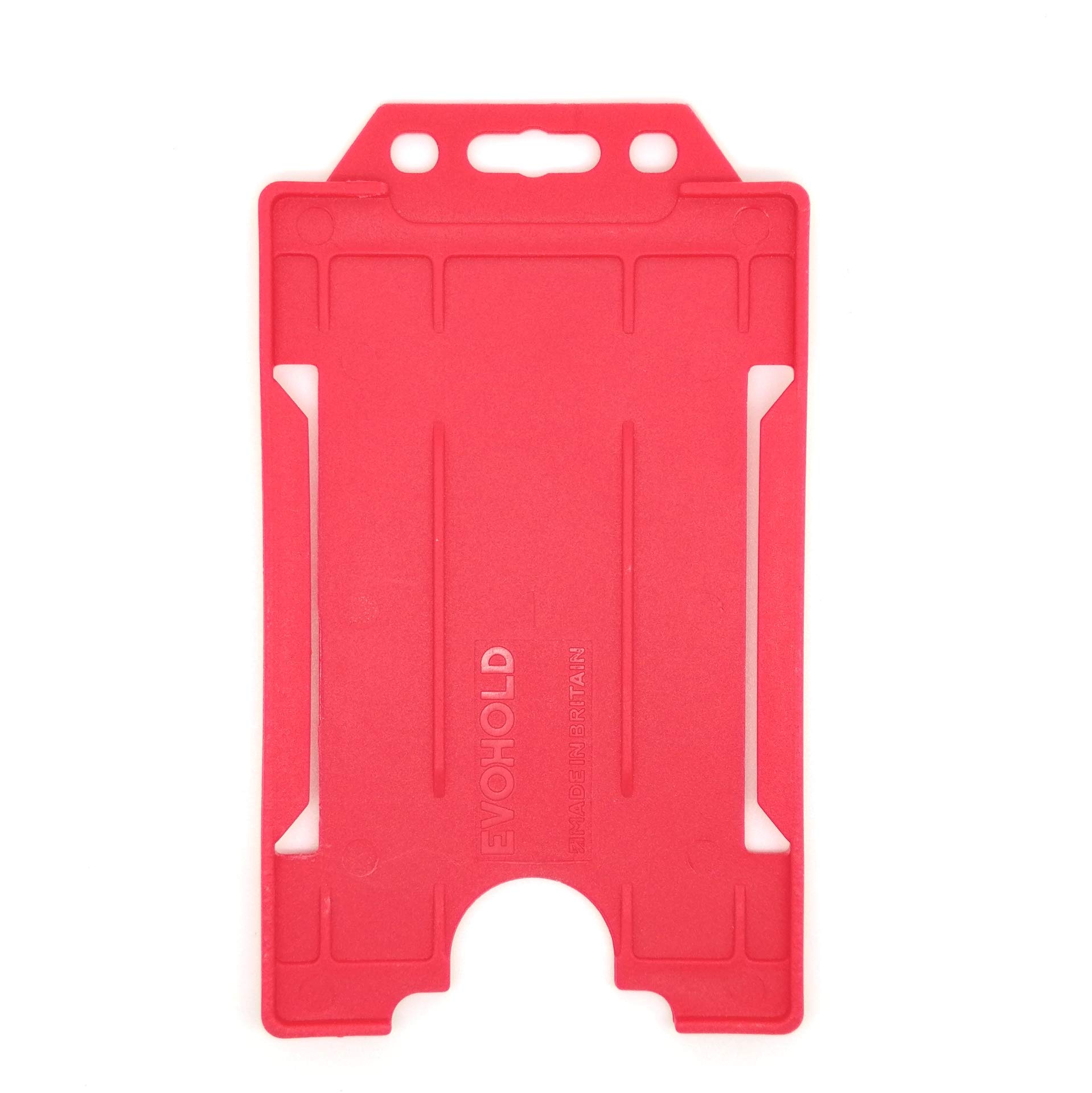ALG ID Cards® Open Faced Rigid ID Card Name Badge Holders - Vertical/Portrait - Pack of 100 (Red) — image 1