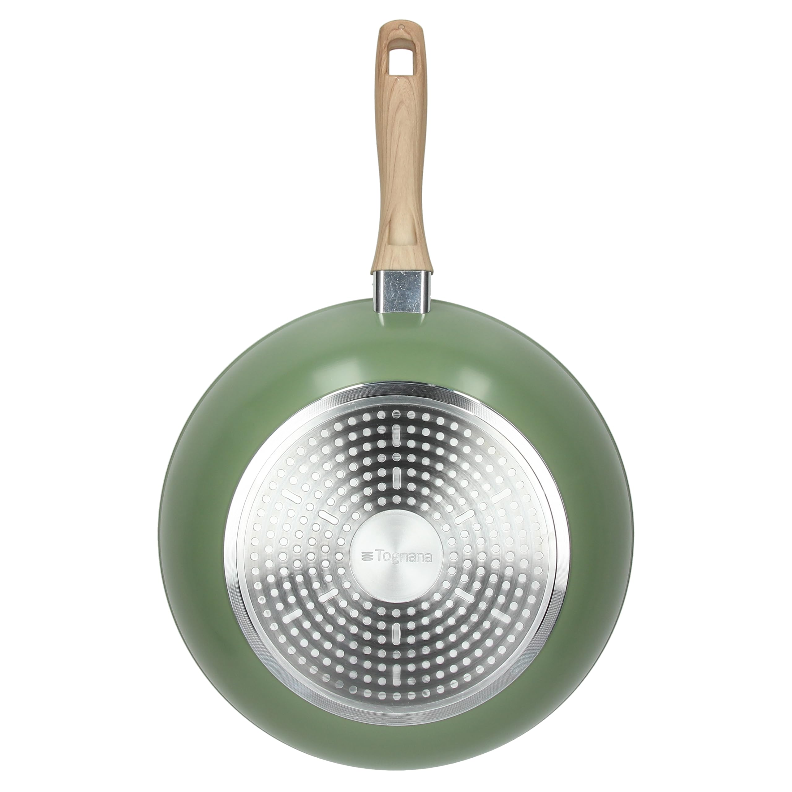 Tognana Sage Stone, Wok 1 manico 28 cm, alluminio, verde