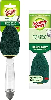 Scotch-Brite Heavy Duty Dishwand Kit, Includes 1 Wand & 2 Refill Pads, Keep Hands Out of The Mess