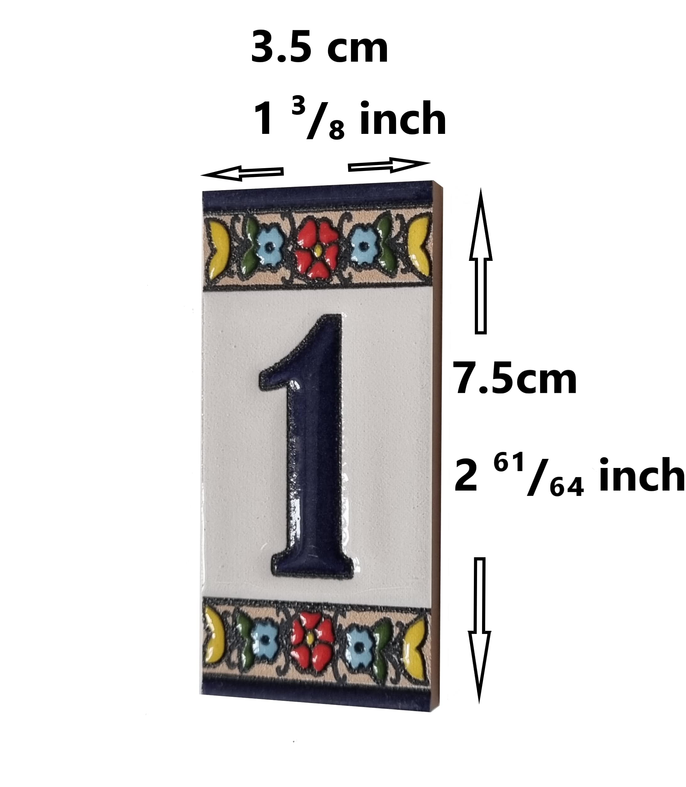 Mini Altea Carreaux de maison en céramique Motif floral 7,5 x 3,5 cm (numéro 3)