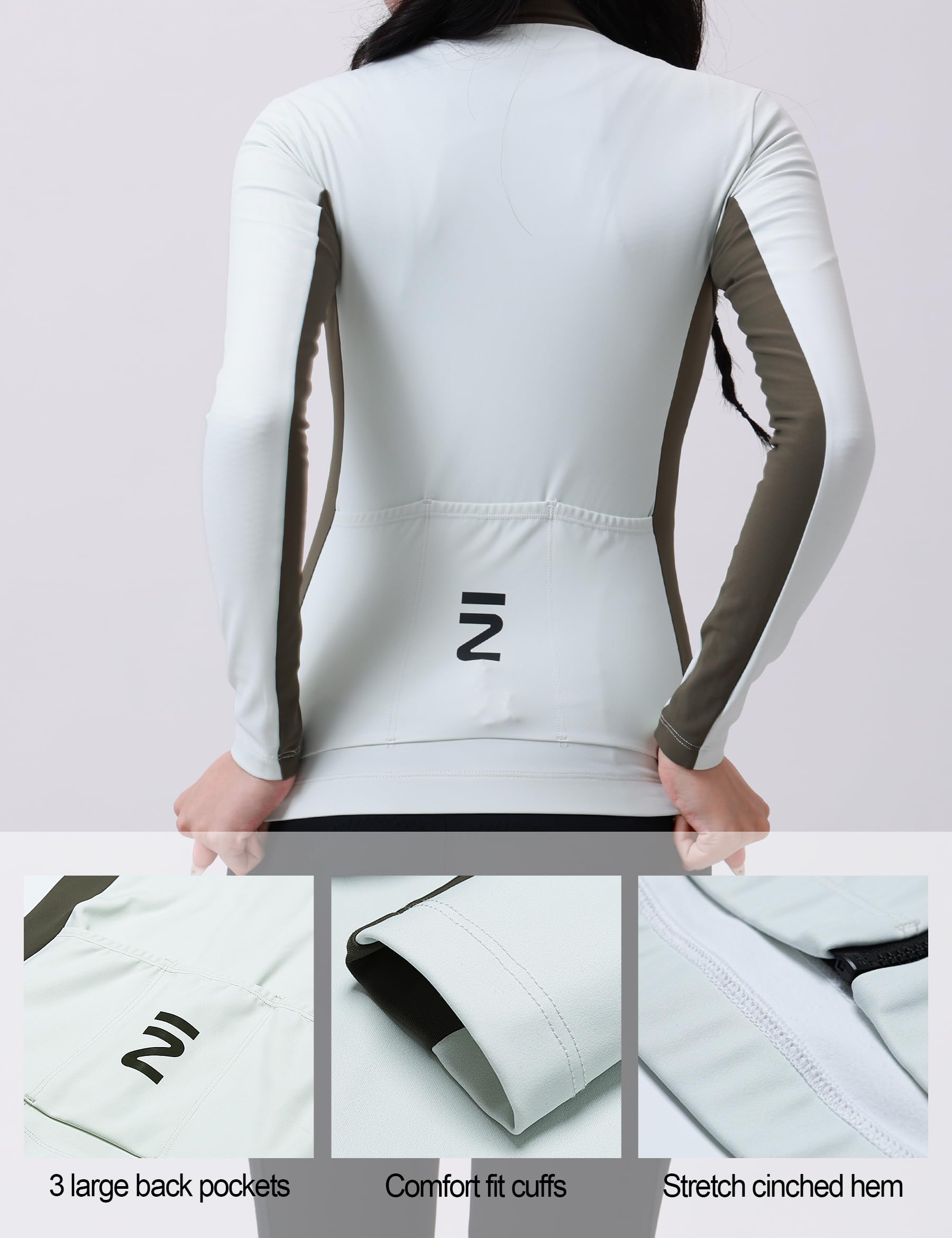 INBIKE Maillot Ciclismo Mujer Invierno Forro Polar Cintura Acentuada Largo Ropa Choque de colores retro LY