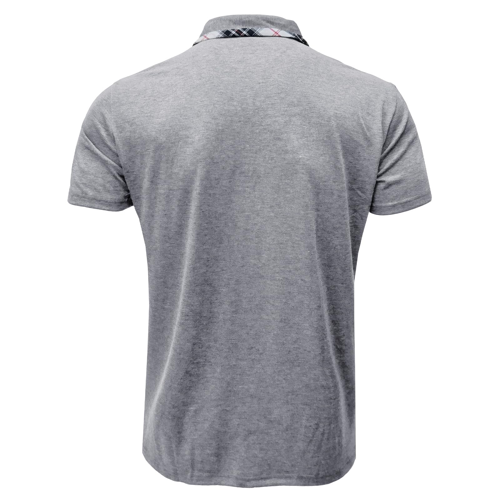 Comilaka Polo Uomo Manica Corta Cuciture a Quadri Polo con Tasca T-Shirt Estiva S-XXL