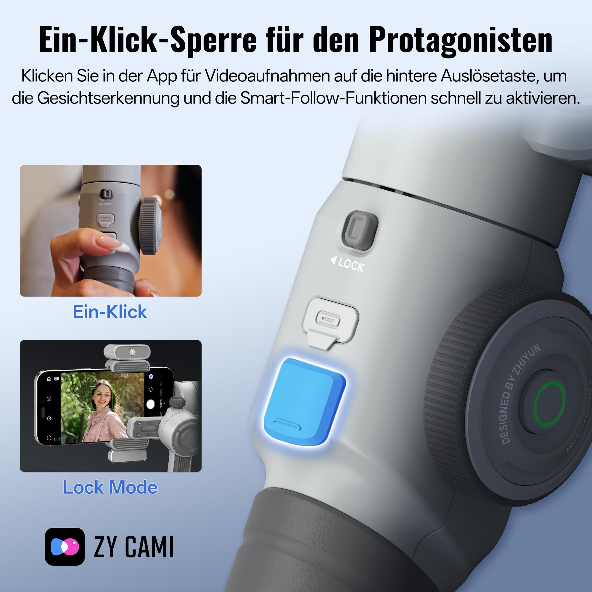 ZHIYUN CINEPEER Smooth 5E Combo Smartphone Gimbal, Intelligentes AI Tracking, Integriertes & Magnetisches Fülllicht, 3 Achsen Gimbal, Intelligente Bearbeitung, Apple Watch Fernbedienung