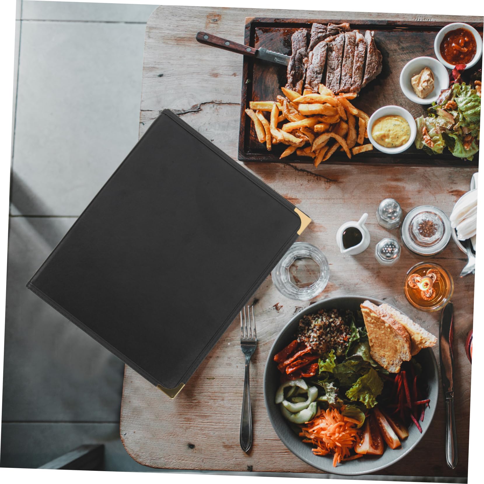 Mikikit 2 Piezas para Menús de Restaurante PVC Resistente al Agua y Aceite Carpeta Organizadora Reutilizable de Páginas para Cafeterías Bares y Funda para de