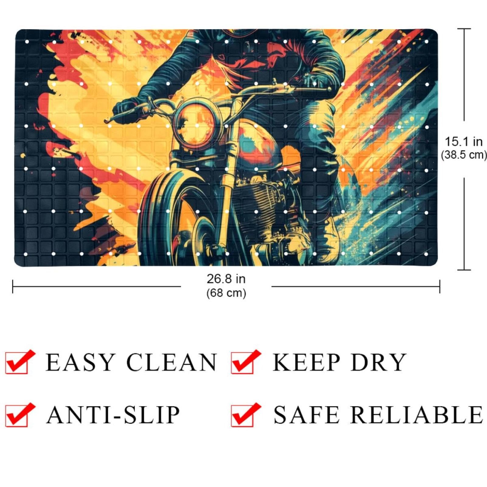 Cool Racer Tapis de bain antidérapant rectangulaire avec ventouses - Lavable en machine - 40 x 70 cm
