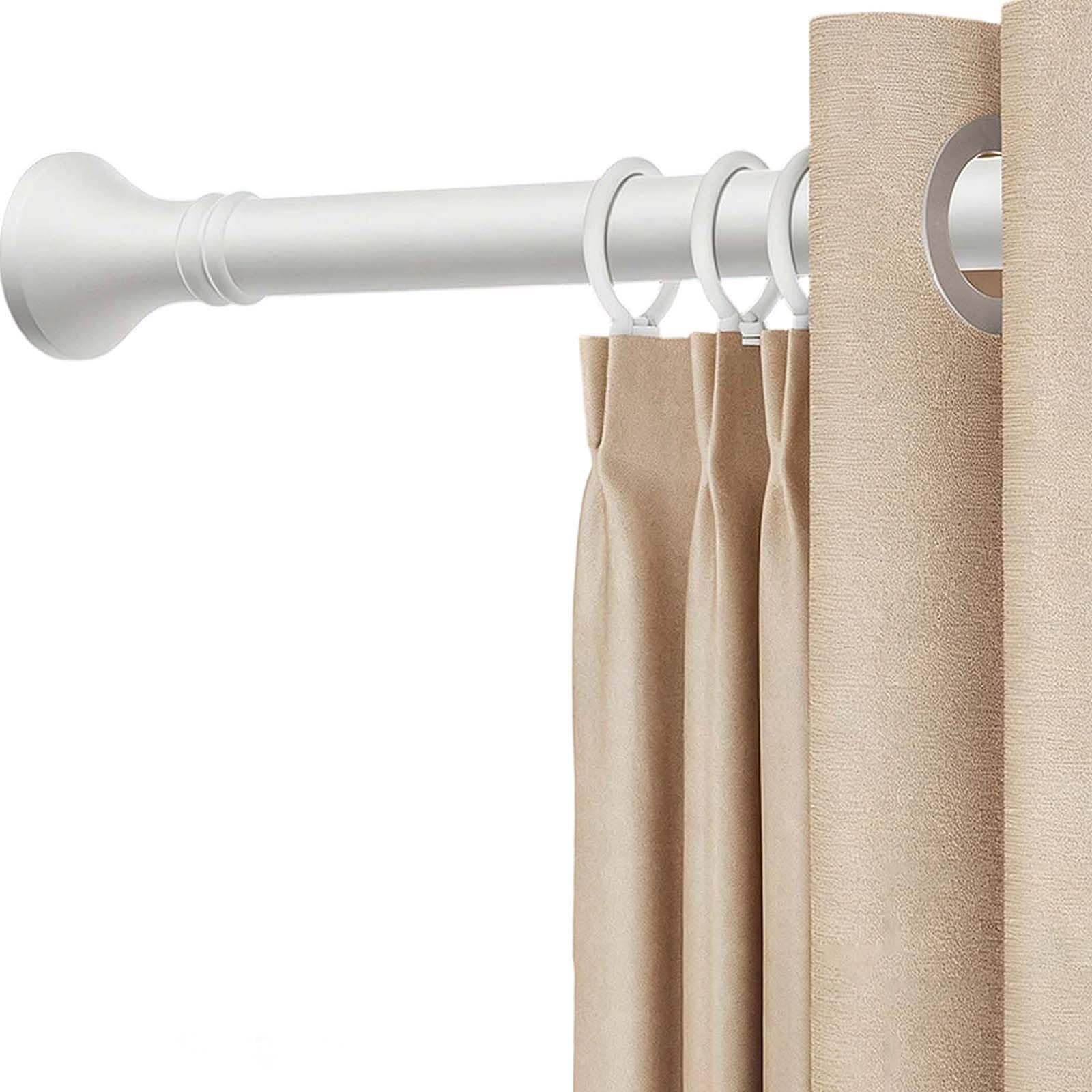 Gardinenstange Ohne Bohren 40-500 cm Teleskopstange zum Klemmen, Rutschfest Duschvorhangstange, Verstellbare Spannstange Klemmstange für Badezimmer Kleiderschrank Balkon(Weiß,3.6-4.5m)