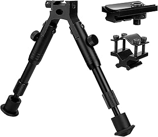 Picatinny Bipod with Barrel Mount and Sling Swivel Stud Picatinny Rail Mount - Besrilien