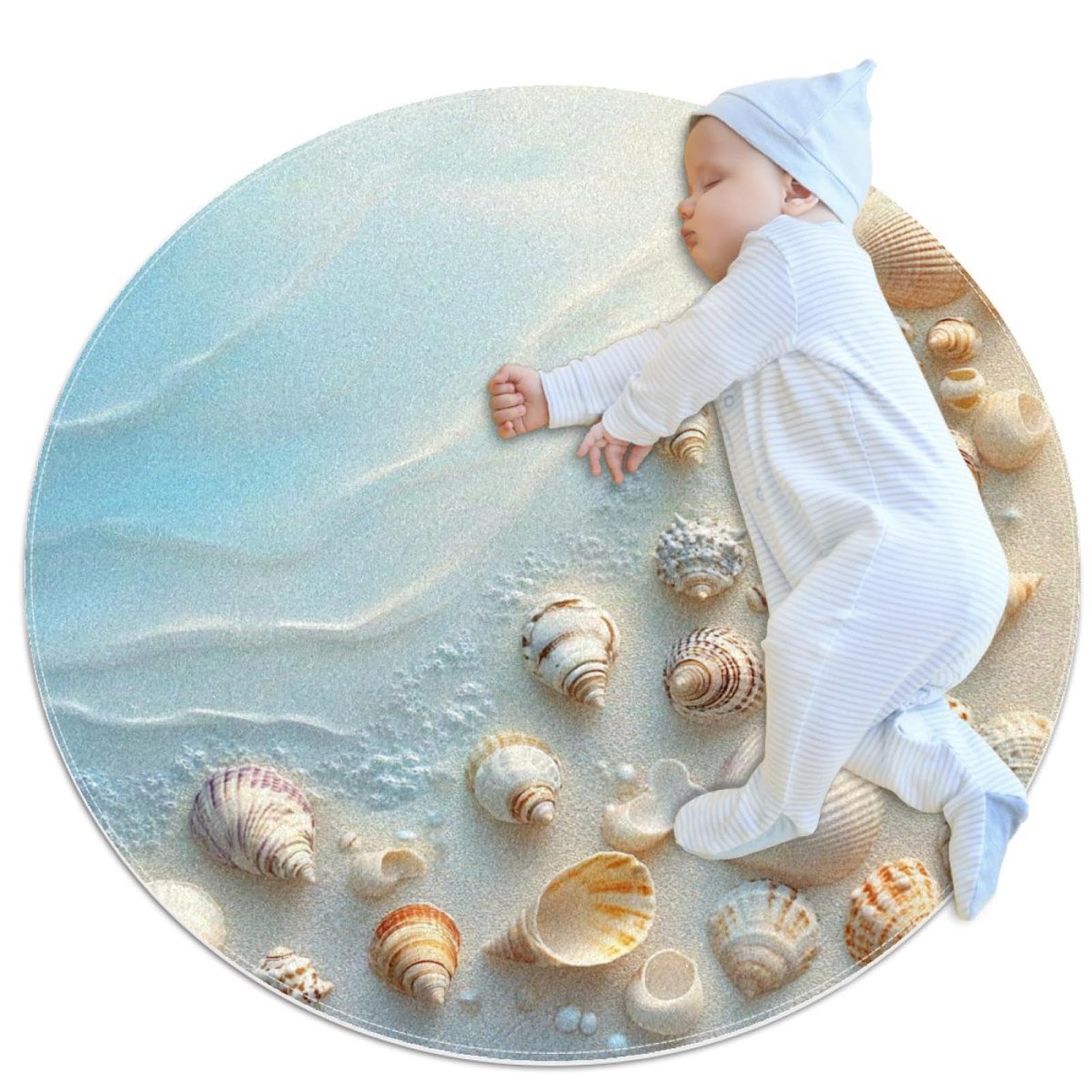 Tapis de sol coquillages de 1m pour décorer une chambre d'enfant moderne