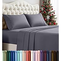 Utopia Bedding Set di lenzuola da 4 pezzi, 1 lenzuolo con angoli e 2 federe
