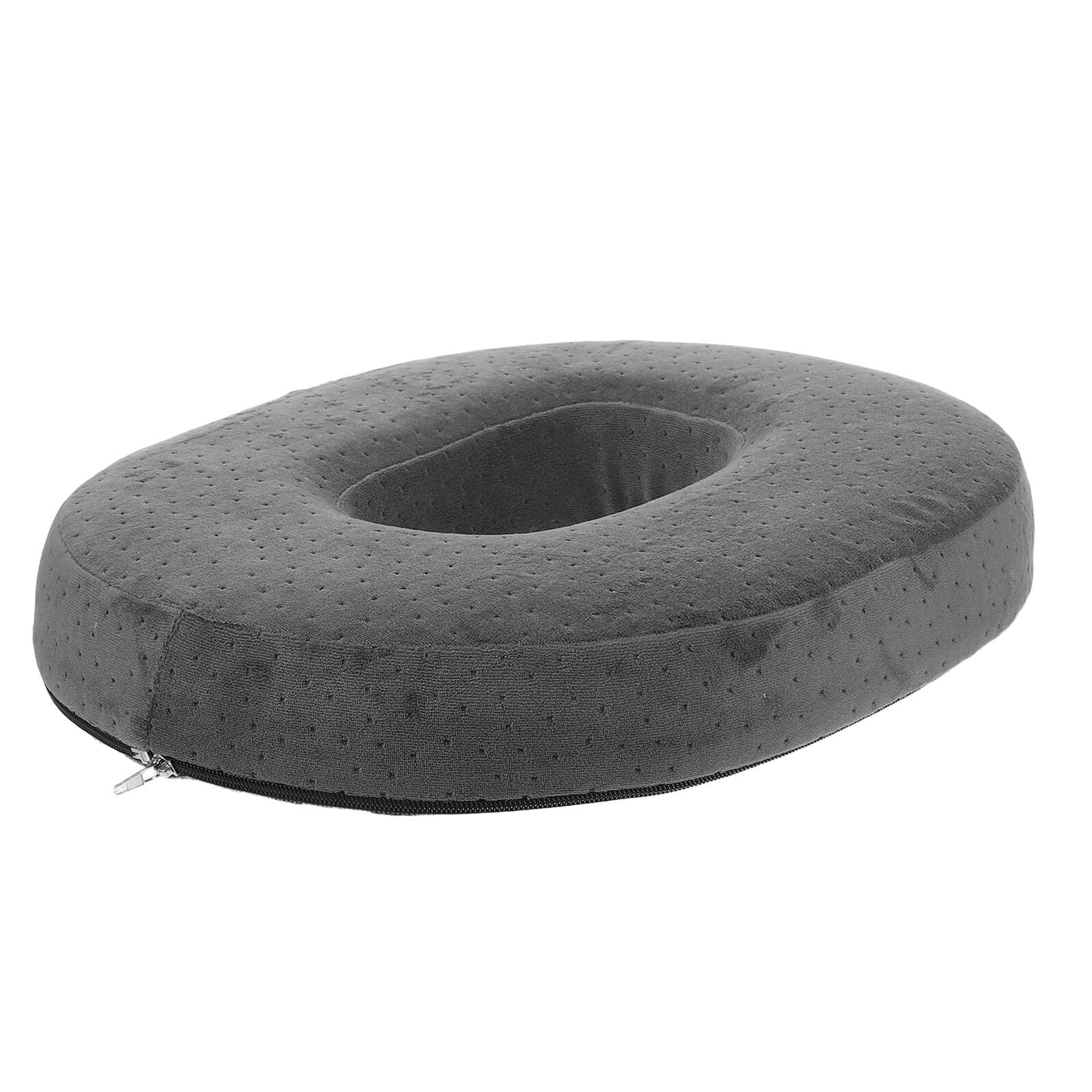 Cojín Ergonómico de Espuma Viscoelástica Tipo Donut Ovalado 43X35X7 CM para Silla de Oficina y Ruedas Almohadilla Transpirable Gris con Soporte para Coxis y Alivio de Presión