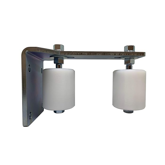 Buy Slide Gate Guide Post Rollers 3" L Rear Adjustable Bracket Mount Double Hard Nylon Rollers