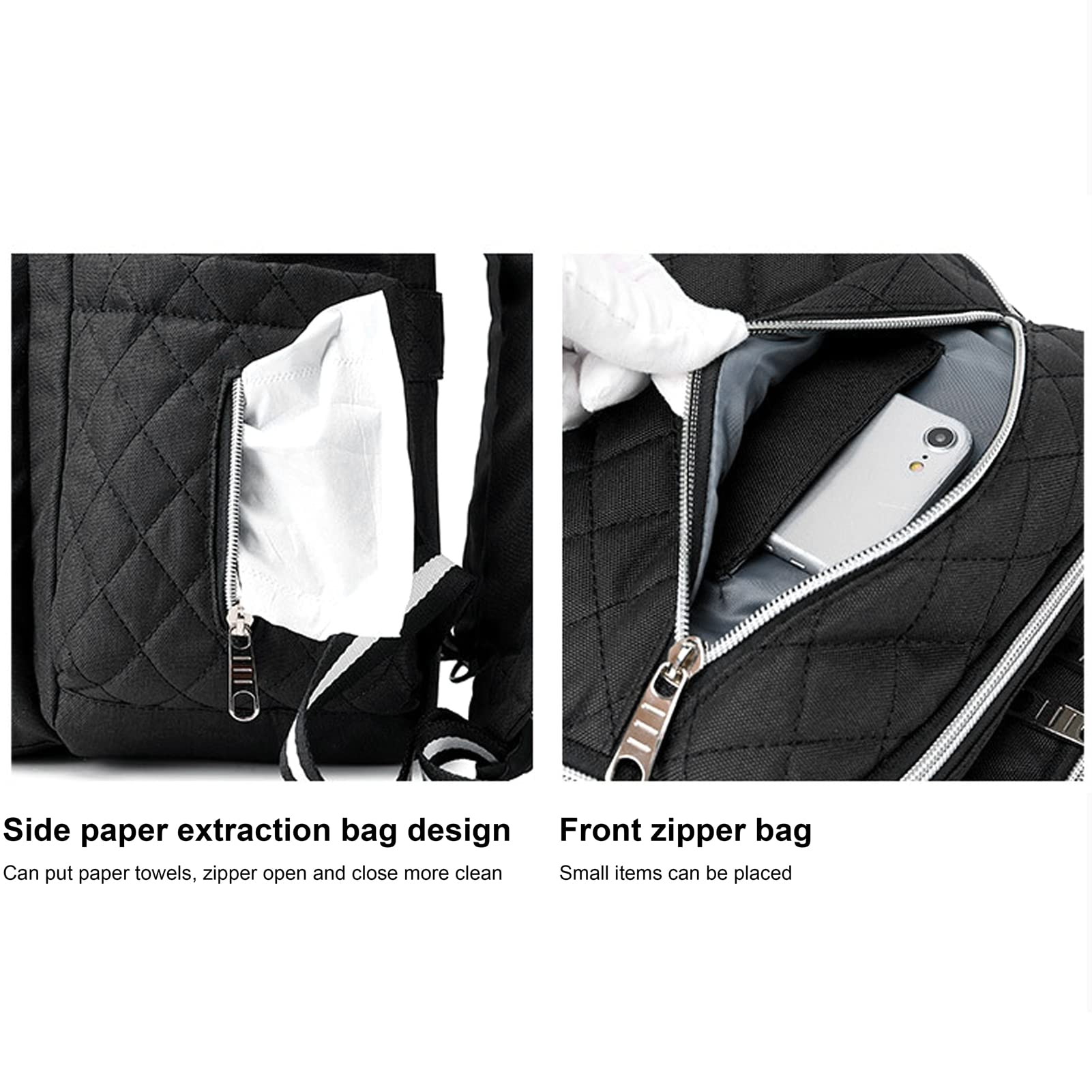 Borsa per Mamma di Grande capacità Borsa per Pannolini per Zaino per Passeggino Multifunzionale per Bottiglie di Latte Pannolini per Vestiti con Borsa per Isolamento Termico