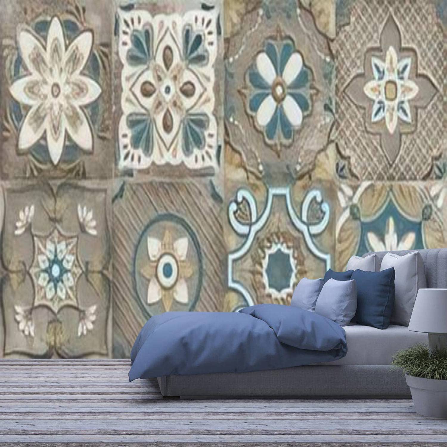 Modern 3D Removable Wallpaper Self-Adhesive Ceramic Wall Tiles Design for Bathroom  Wall and Living Room Wall Tiles Wall Murals Peel and Stick Wall Stickers  for Living Room Bedroom Wall Decor - -
