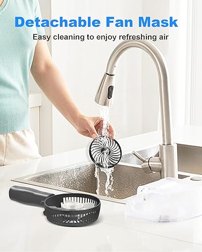 Miniatura 6 de TriPole Ventilador de mano portátil, mini ventilador plegable de 3 velocidades, pequeños ventiladores de escritorio USB recargables, potentes