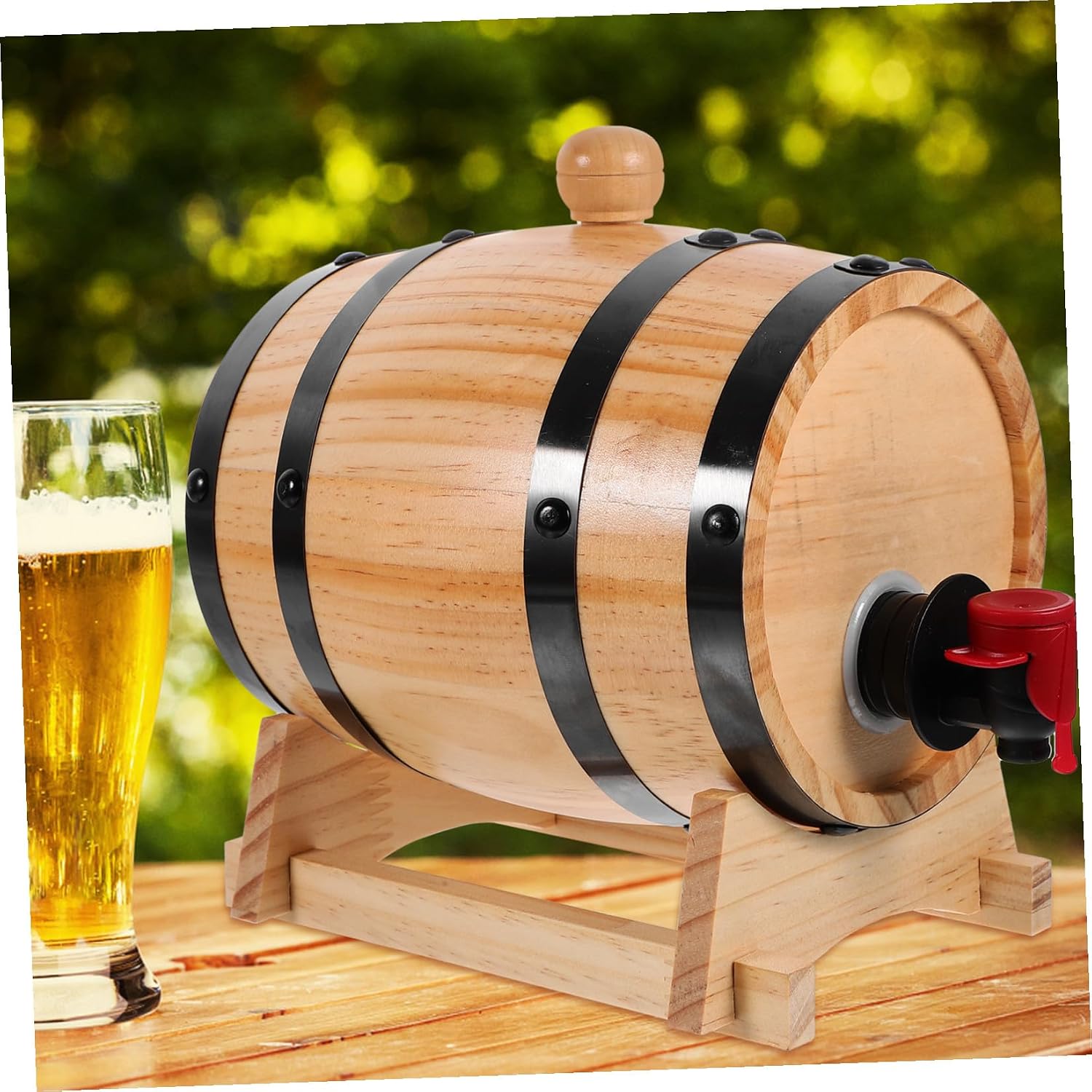 UPKOCH 1set Wooden Barrel Red Wine Barrel for Beer Whiskey and Brandy Aging Wooden Dispenser for Home Bar and