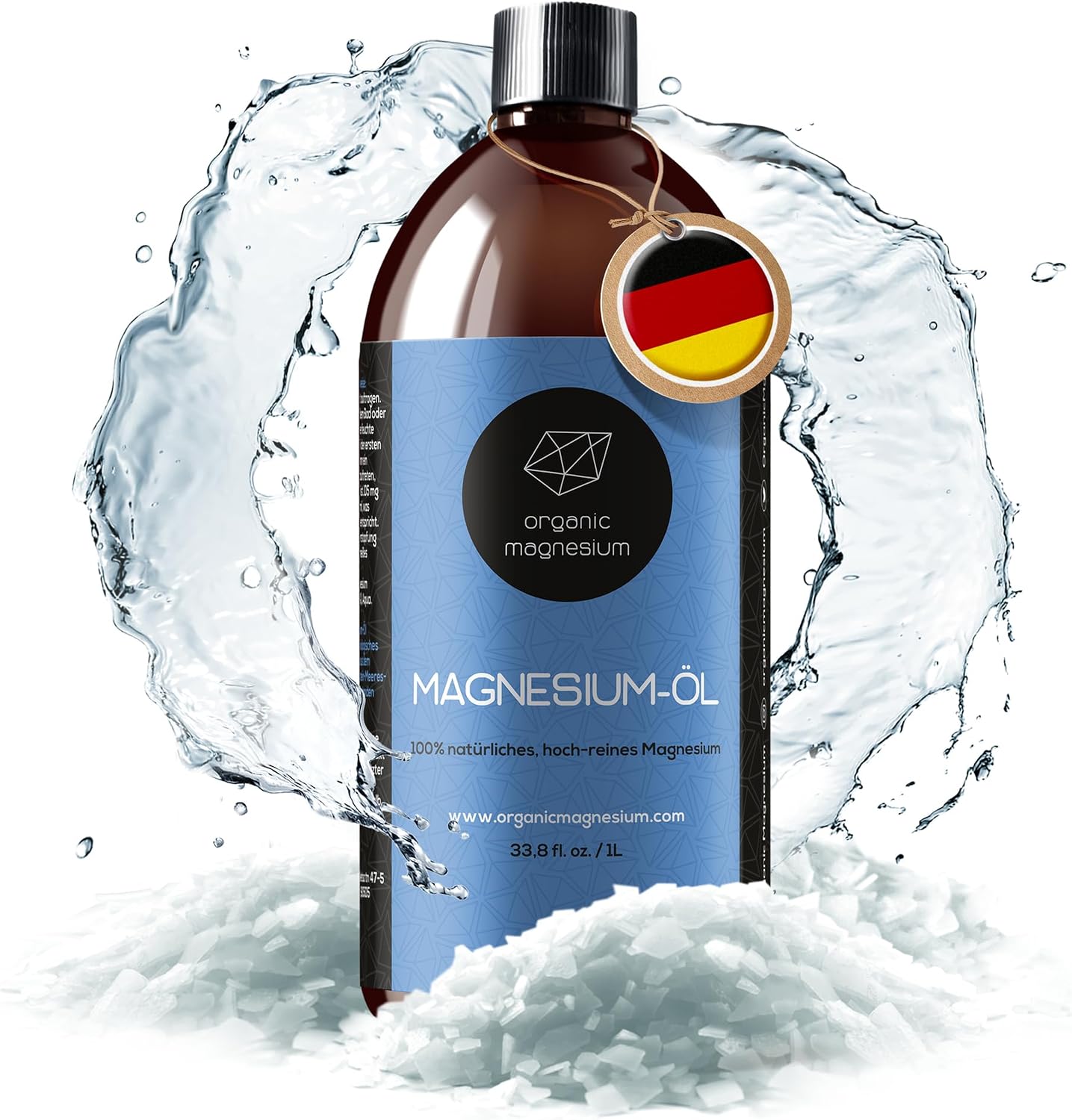 Ultra Pur MagnesiumÖl - 1000ml | 100% Natürlich Reines Zechstein Öl von