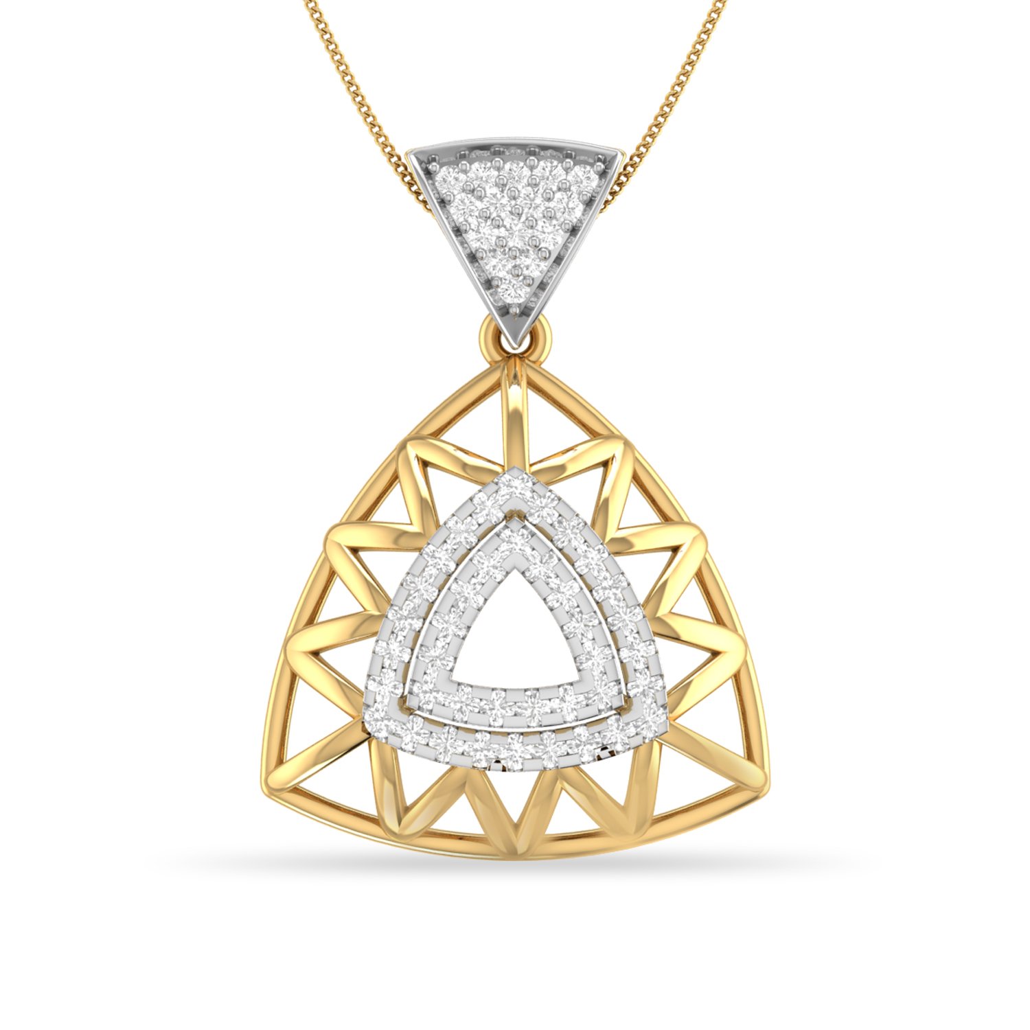 pc jeweller The Rowyn 18KT Yellow Gold and Diamond Pendant for Women-picture-22