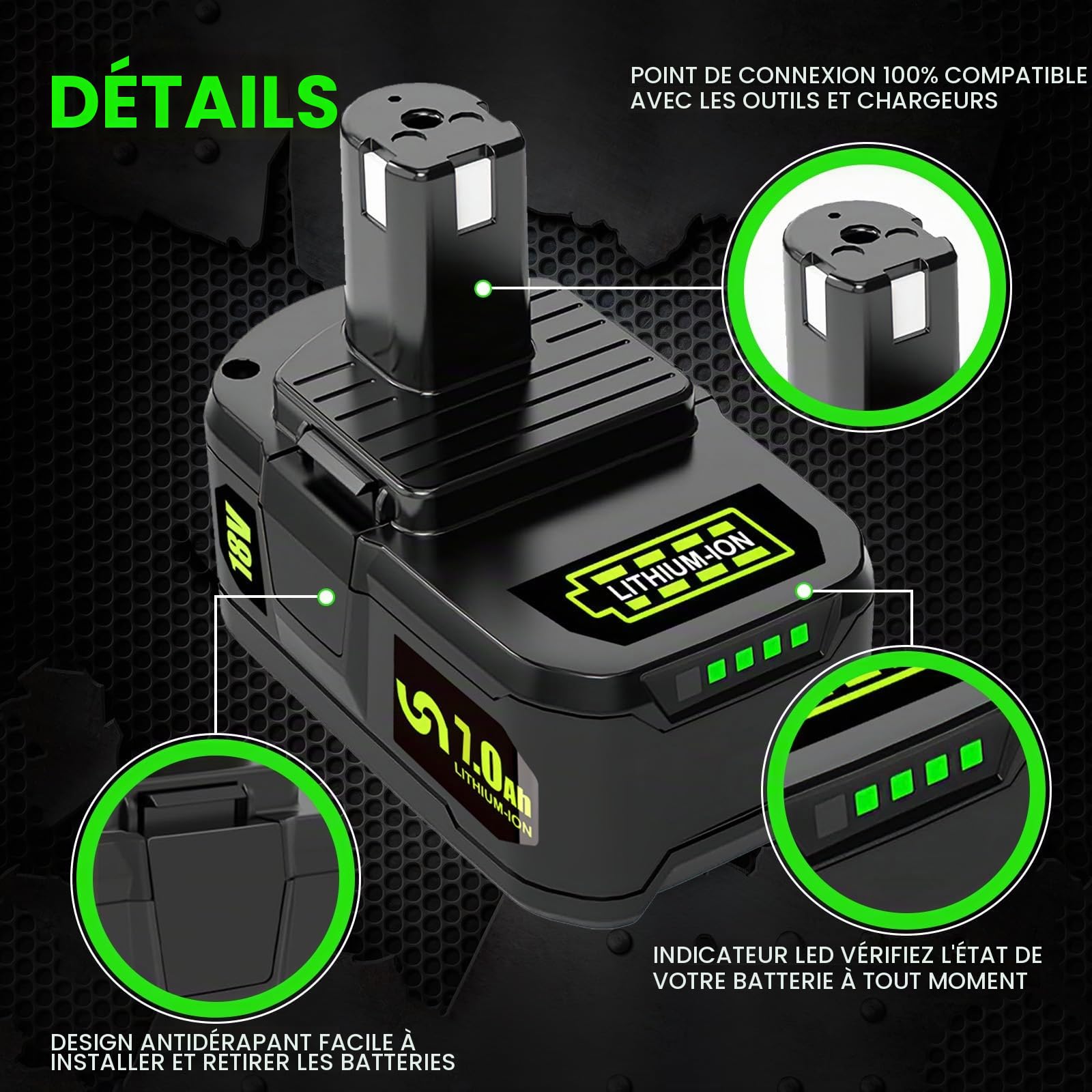 2X 18V 7Ah DREAMDASH Batterie de Remplacement pour Ryobi Batterie ONEPLUS