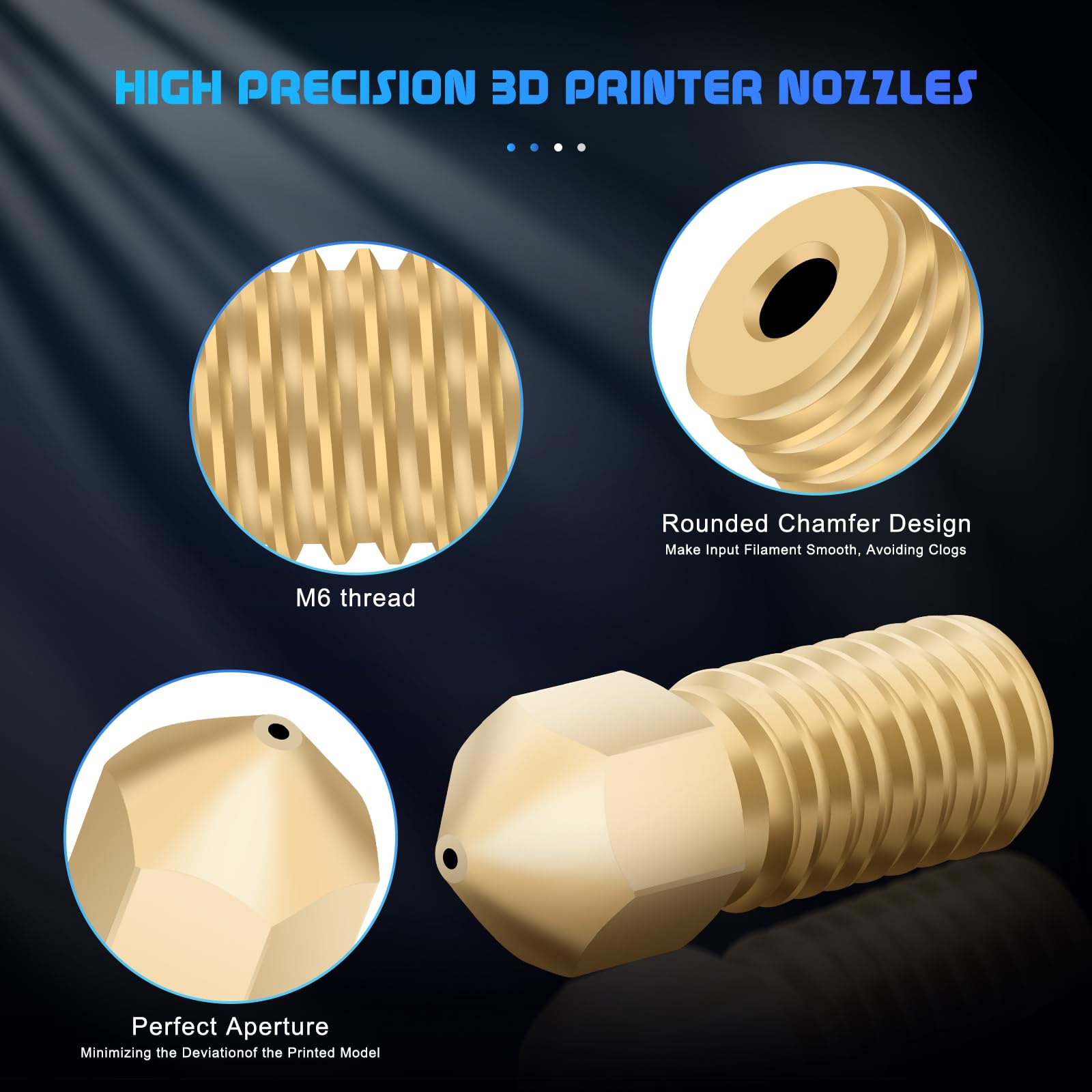 8Pcs 1.0mm MK8 Extruder Nozzles For Creality Ender Togo