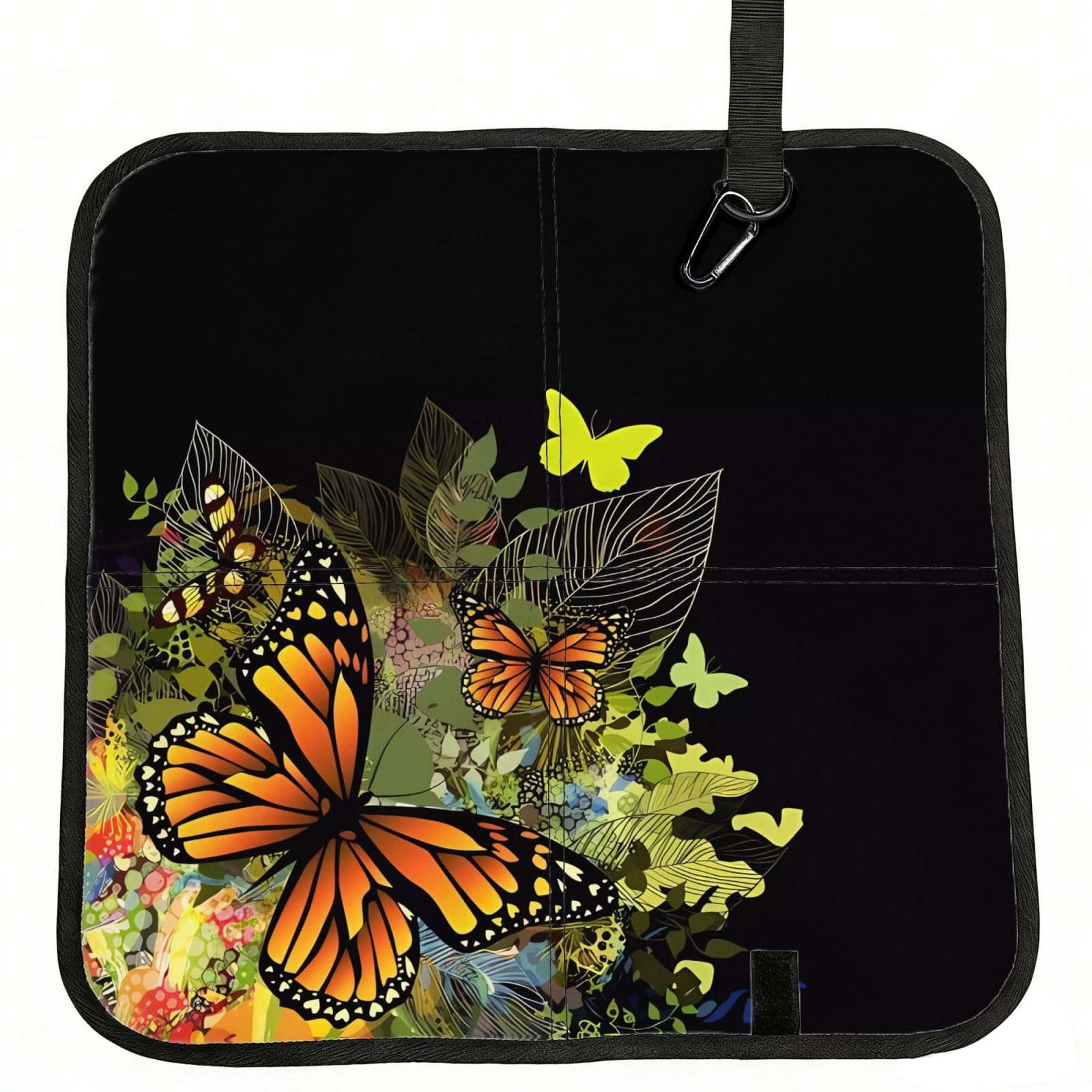 WZYCWB Beautiful Butterfly Foldable Seating Cushion with Carabiner - Stadium Mat for Camping, Hiking and Outdoor Activities