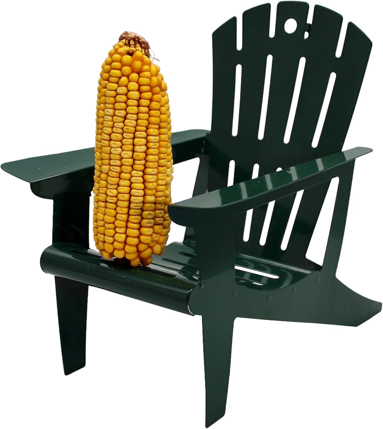 Backyard Essentials Hunter Green Metal Chair Squirrel