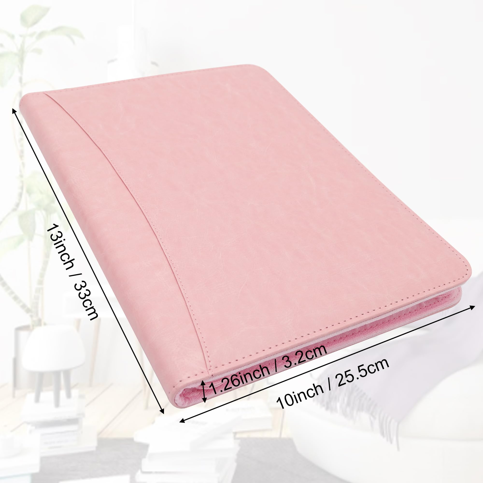GraduatePro Porta Documenti A4 Pelle Portablocco Con Pinza Impermeabile Rosa