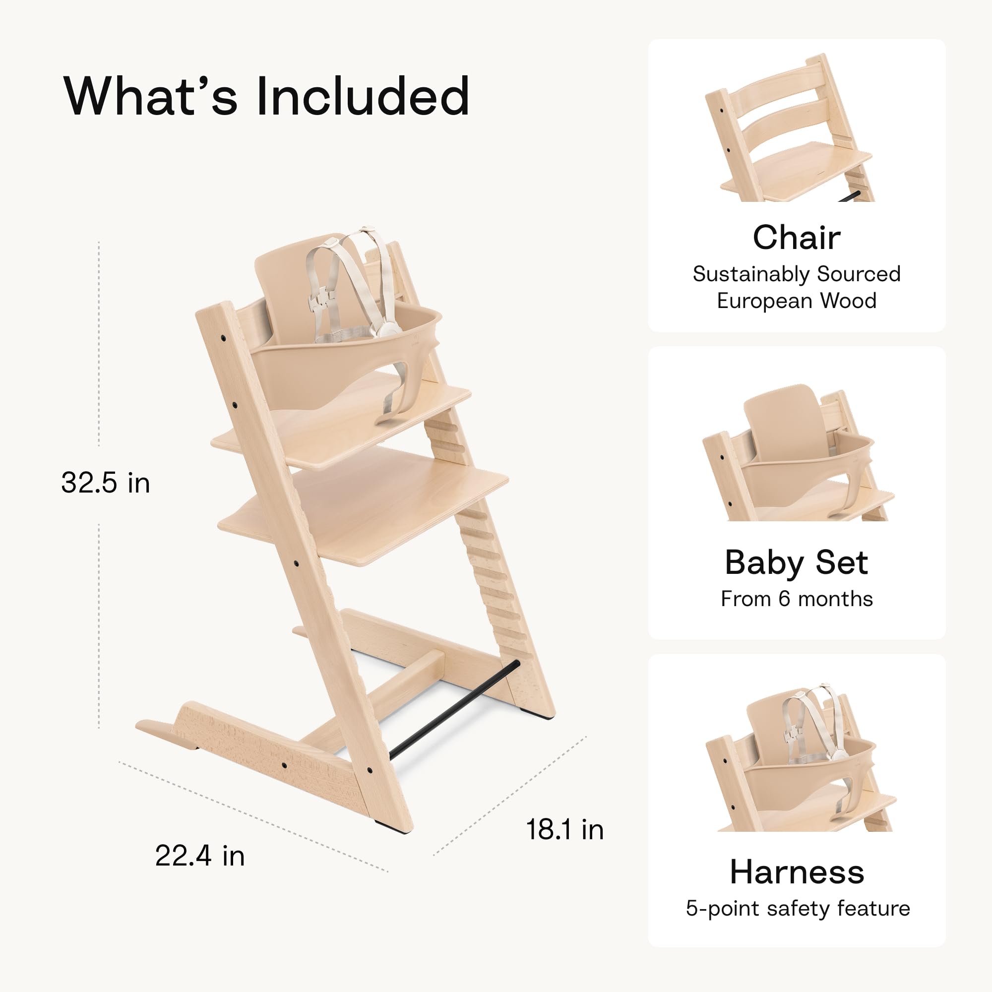 Amazon.com : Stokke Tripp Trapp High Chair 2, Natural - Includes