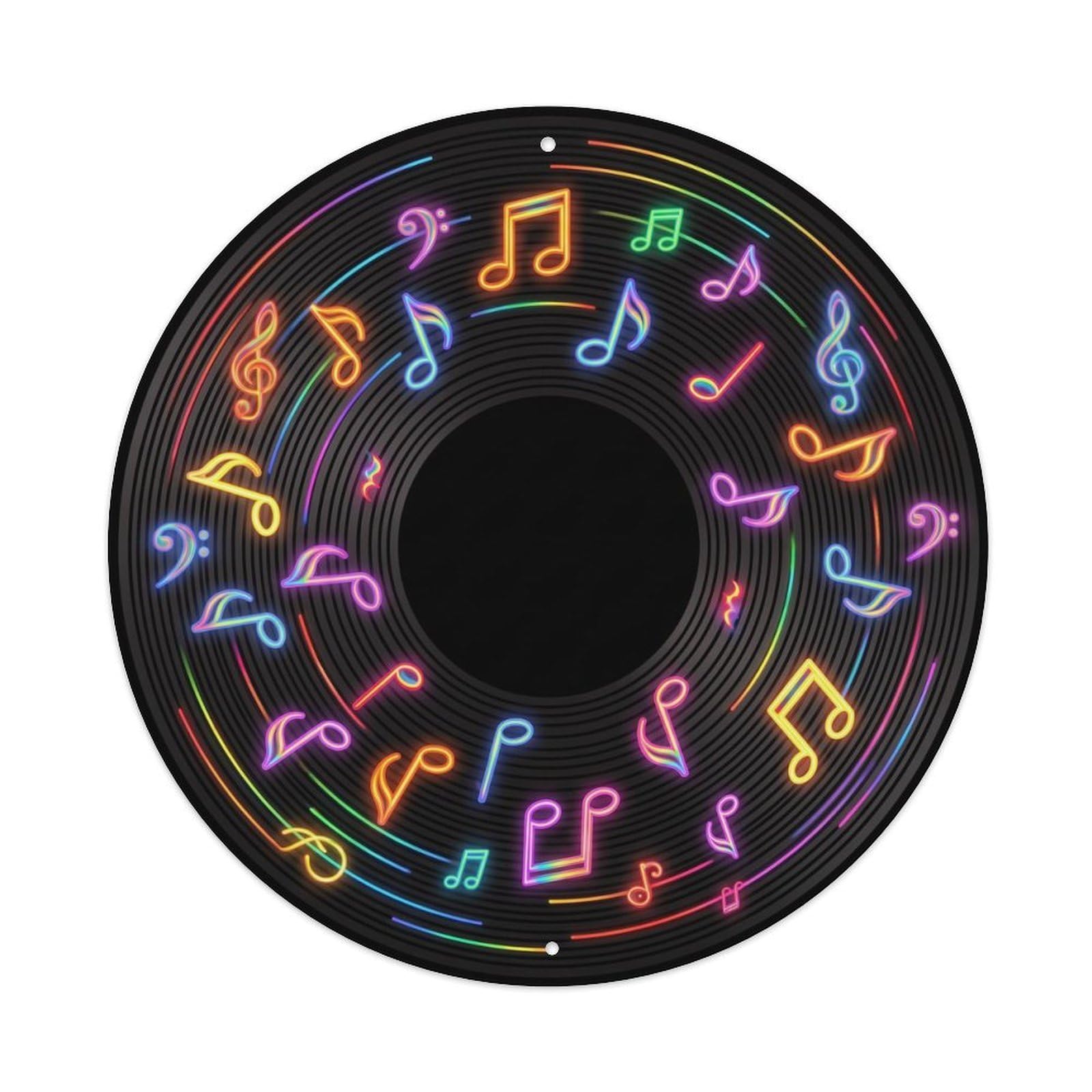 Colorful Music Vinyl Records Enhance Color Improve Metal Tin Sign