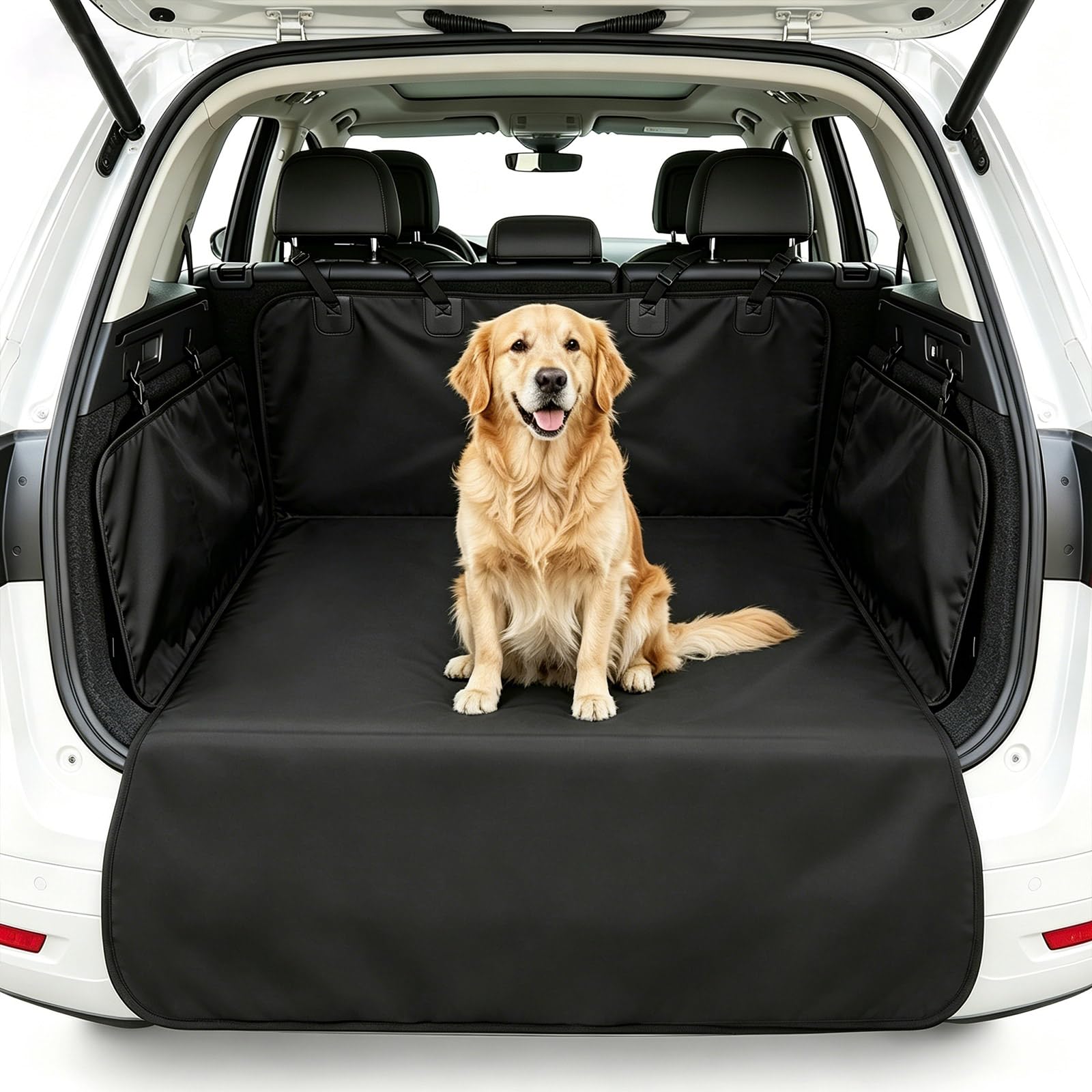 Protector de maletero para perro 600D Oxford para coche y SUV – Resistente al agua – Alfombrilla protectora contra suciedad, pelo y arañazos, fácil de limpiar, manta para perros para el maletero del