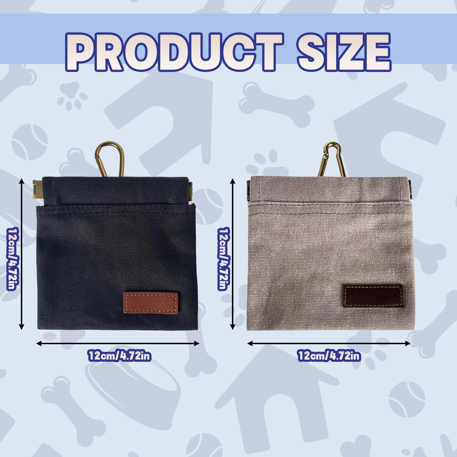 ZKFSIE Dog Treat Pouch 2-Pack, Treat Pouch for Dog Training Grey + Black - Image 2