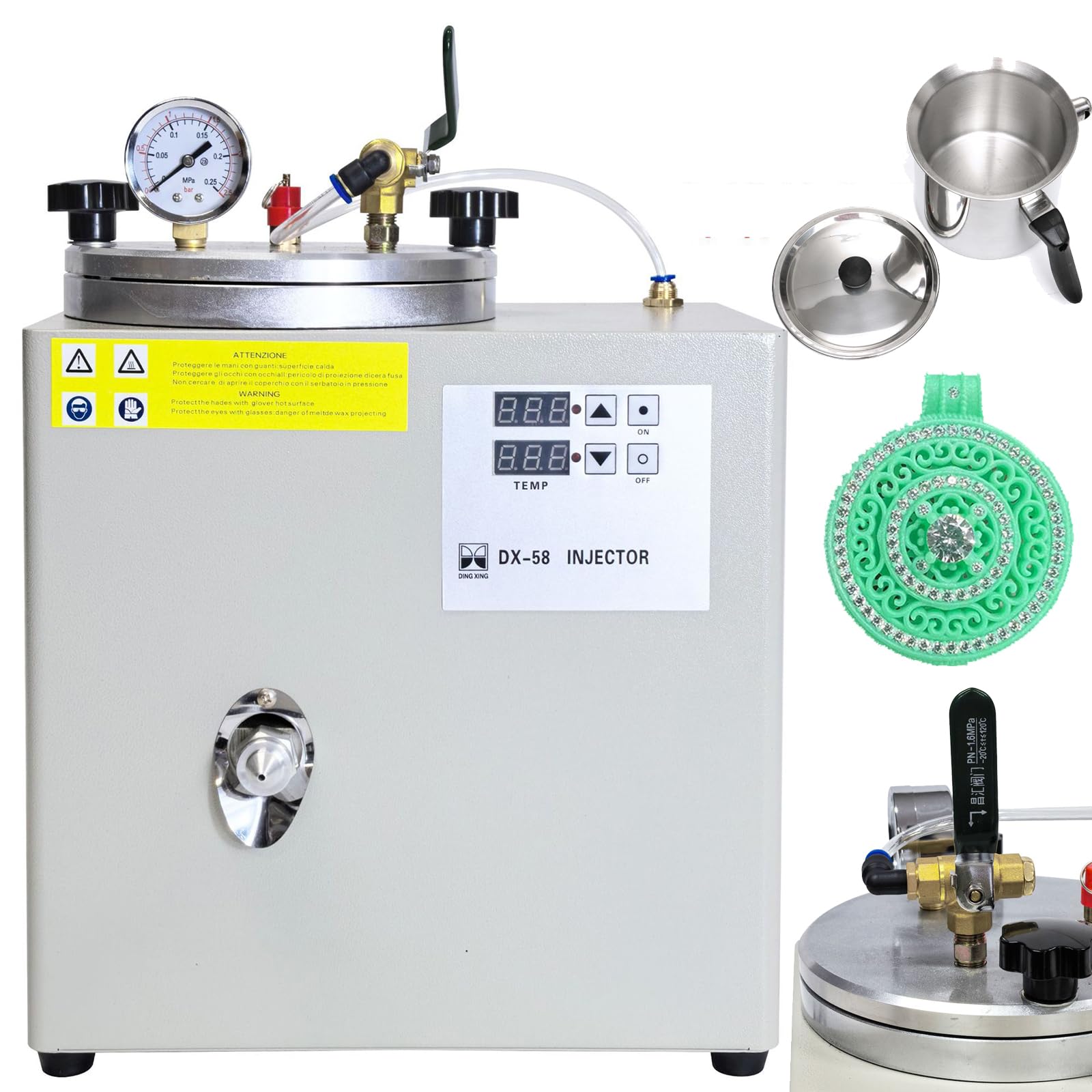 FHRKA Digital Vacuum Casting Machine, 2.5L Wax Injector, Digital Temperature Control, Easy to Cleanly, Automatic Air Intake