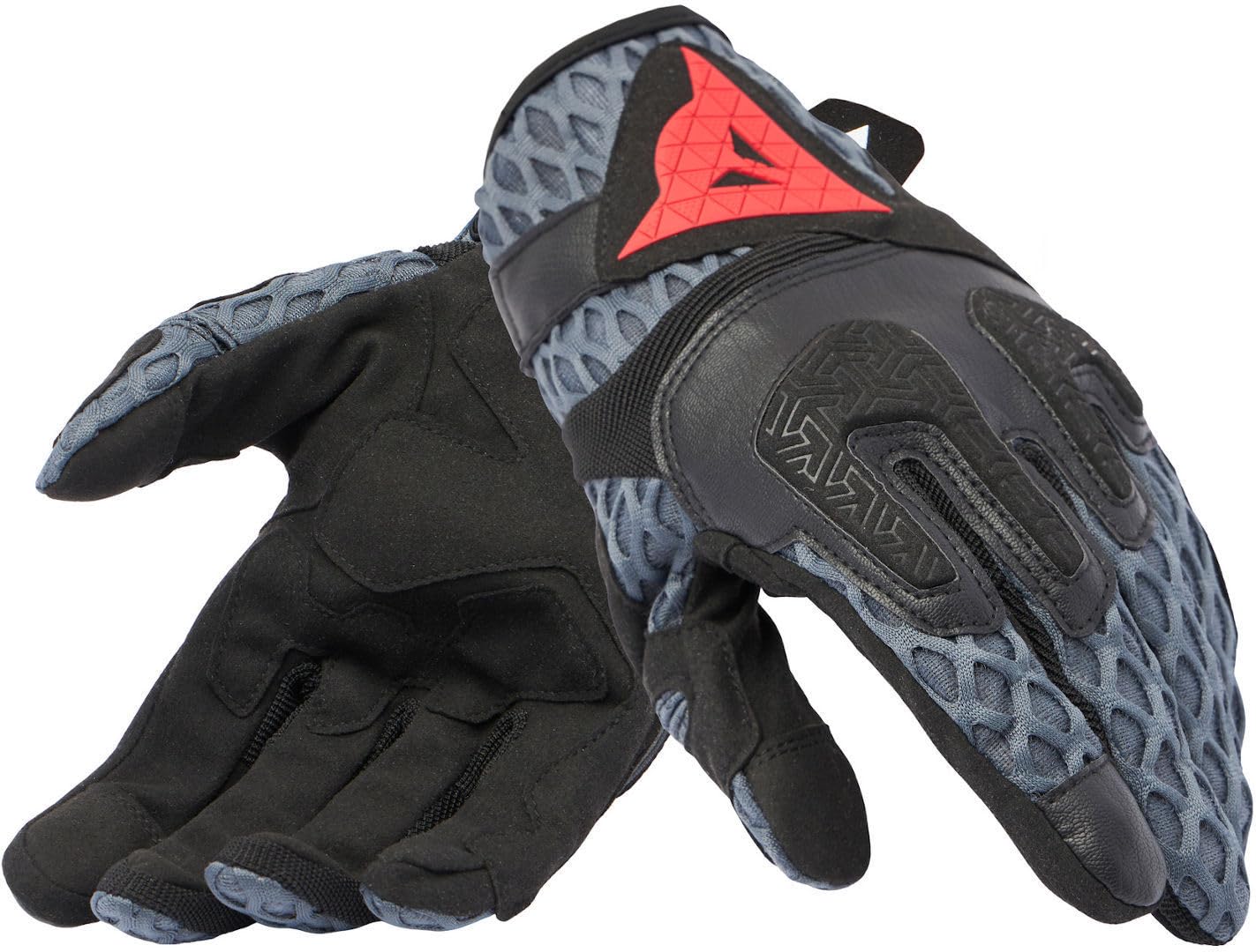 DAINESE - Air-Maze Unisex Gloves, Guanti Moto Estivi, Tessuto Mesh, Protezioni sulle Nocche, Touch Screen, Unisex, Nero/Grigio Ferro, S