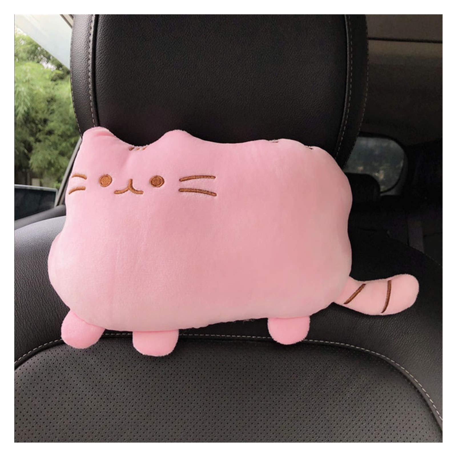 Almohada para el Cuello del automóvil Gato Lindo Creativo Asiento de automóvil para el automóvil Cabeza Reposacabezas Cojín Reposacabezas Almohada Almohadilla de Felpa Almohada de Seguridad