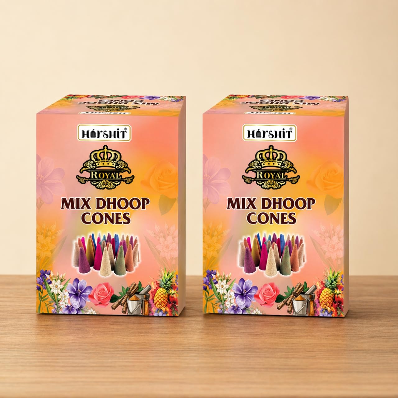 Royal Mix Dhoop Cones Combo Pack of 2 | Long Lasting Mixed Fragrance Incense Cones for Pooja, Meditation & Home Fragrance | Premium Slow Burning Dhoop Cones | Home & Temple Use-image-34