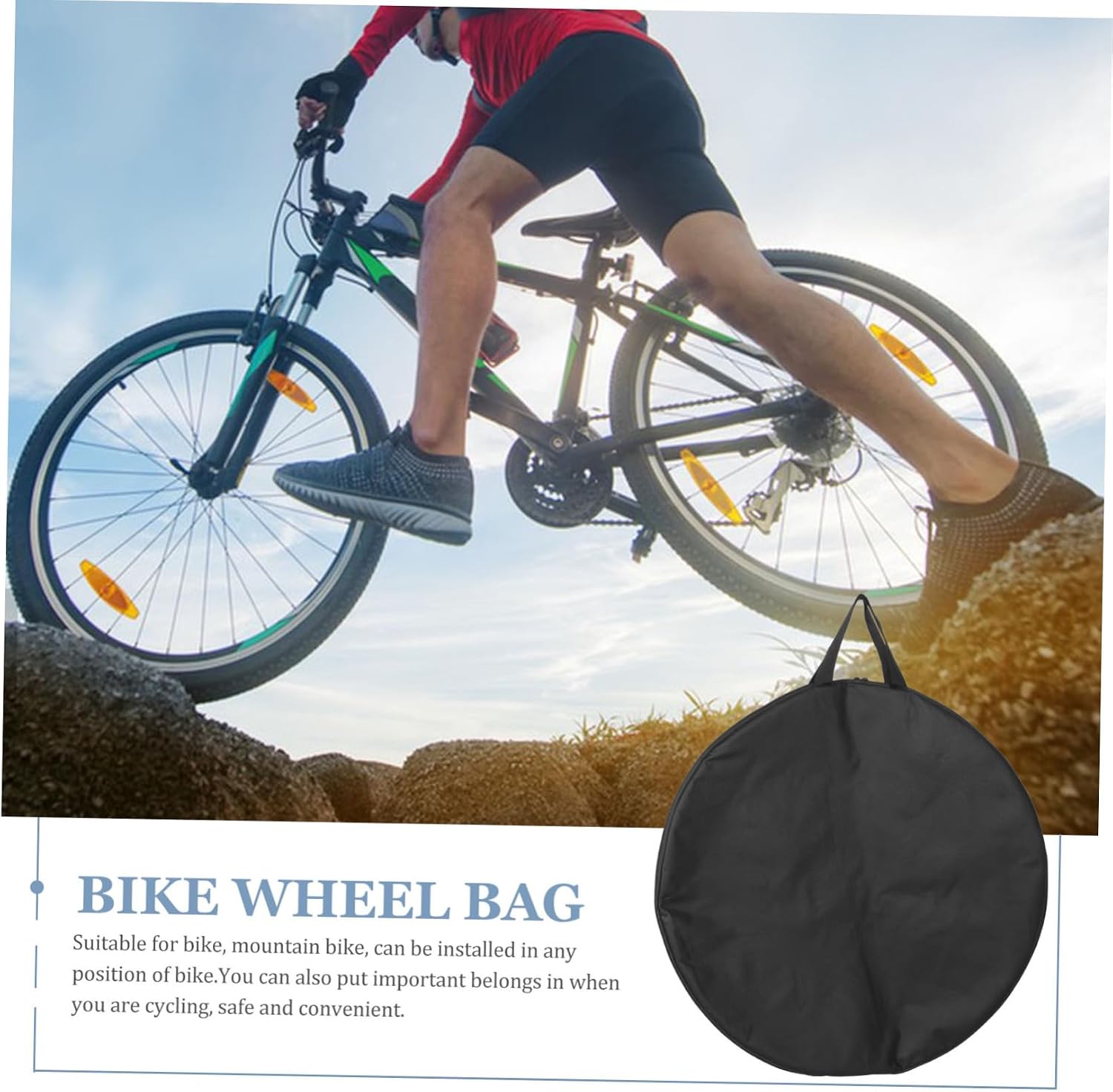 Bike Wheel Storage Bag Durable Bike Wheel Pouch Convenient for Road Mountain Bicycles Easy Clean Smooth Zipper
