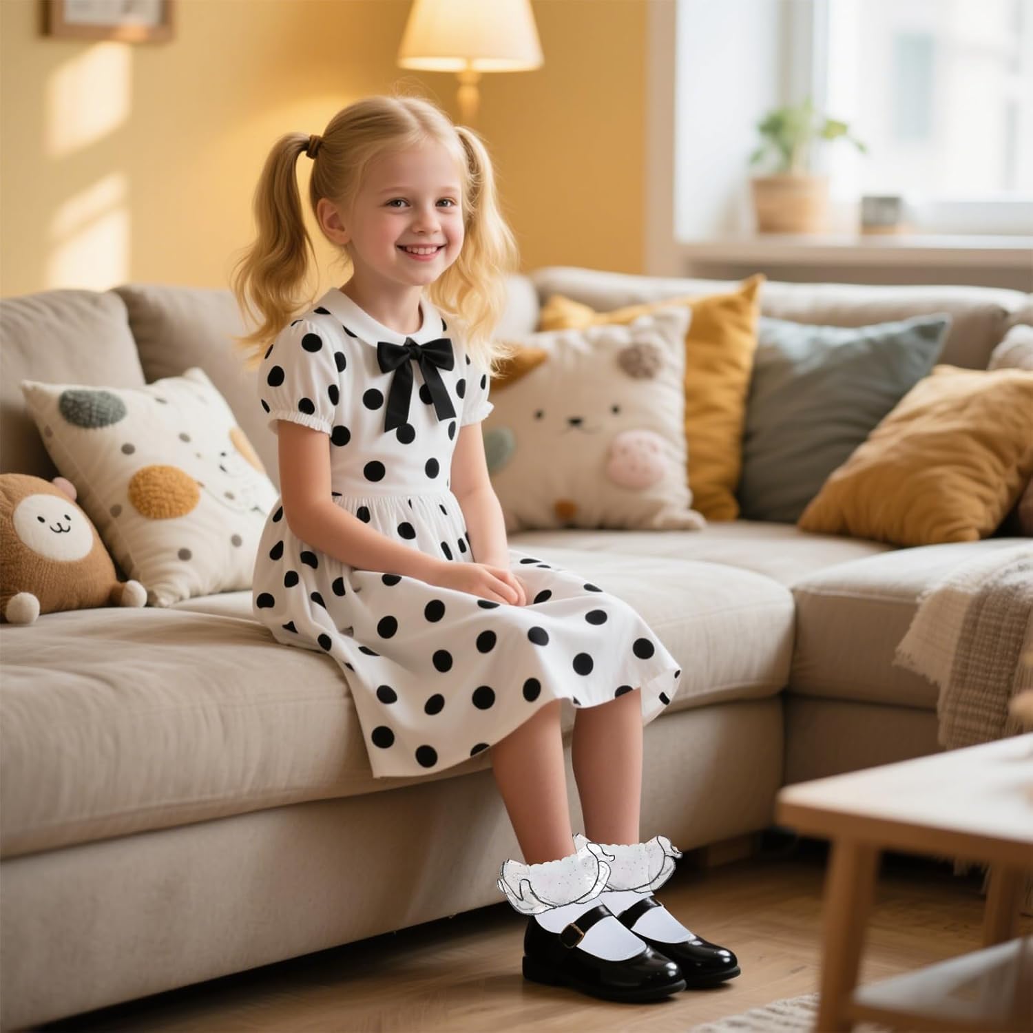 2 Pairs Girls Lace Ruffle Socks White Double Lace Frilly Socks for Girls Toddler Frilly Dress - Image 6