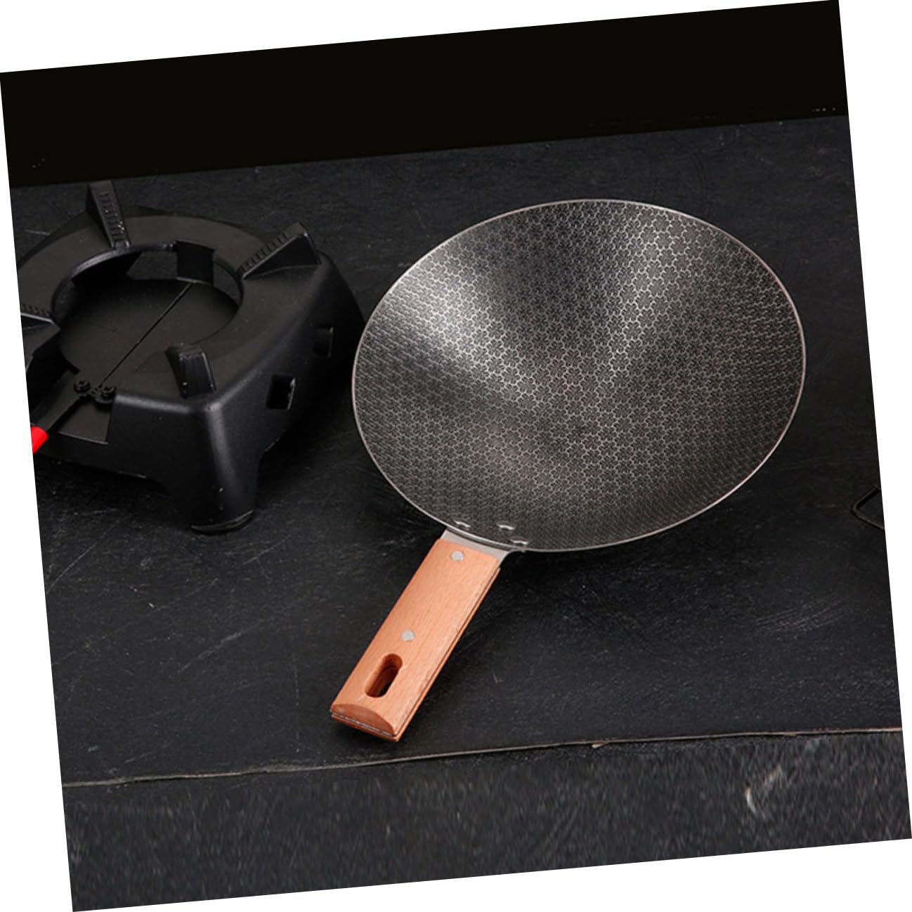 Wok Piccolo in Ferro per Cottura Padella Wok da Cucina Multiuso Facile Impugnare Manico Termoisolante per Friggere e Cuocere
