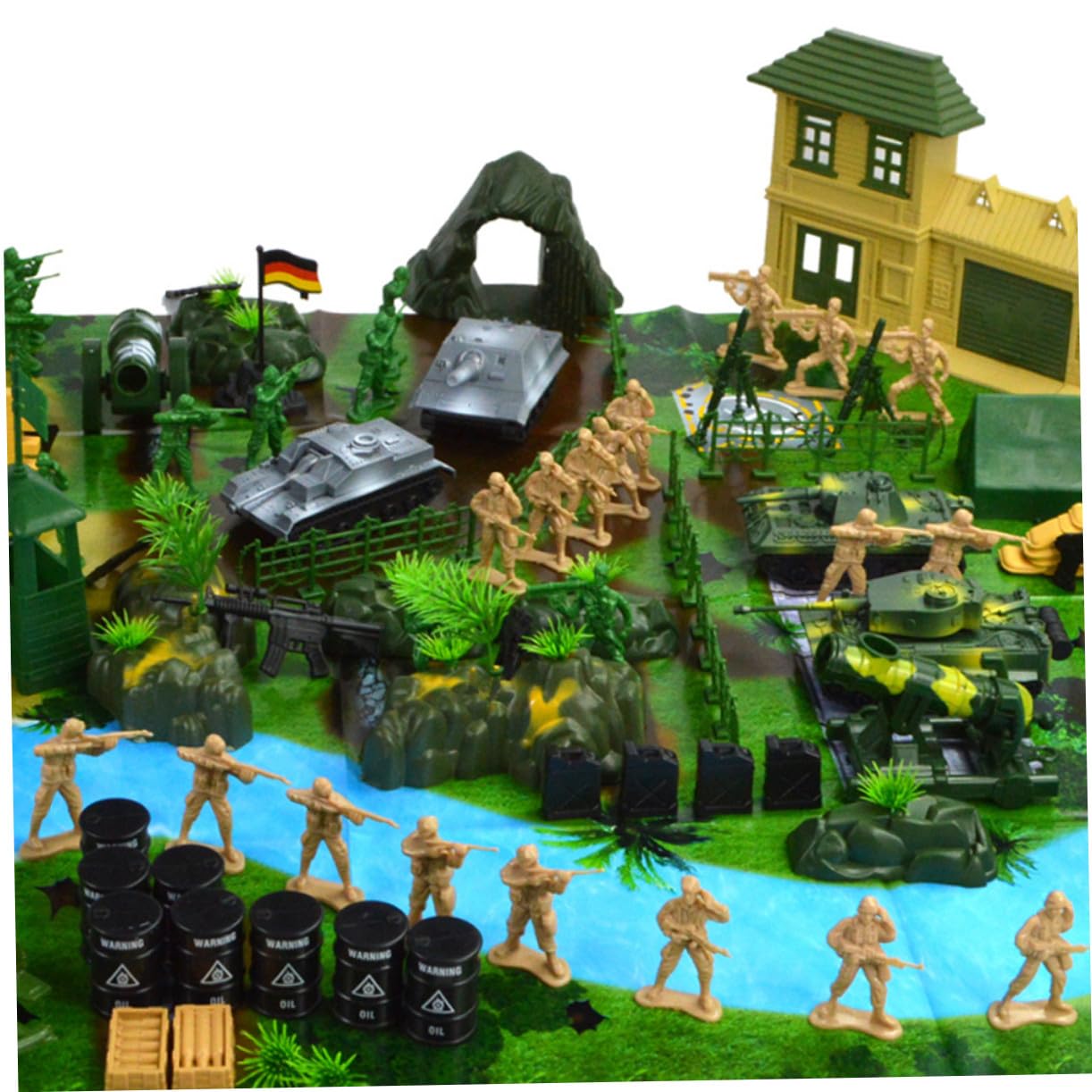 Juego de Modelos Militares de 130 Piezas en Plástico para Simulación