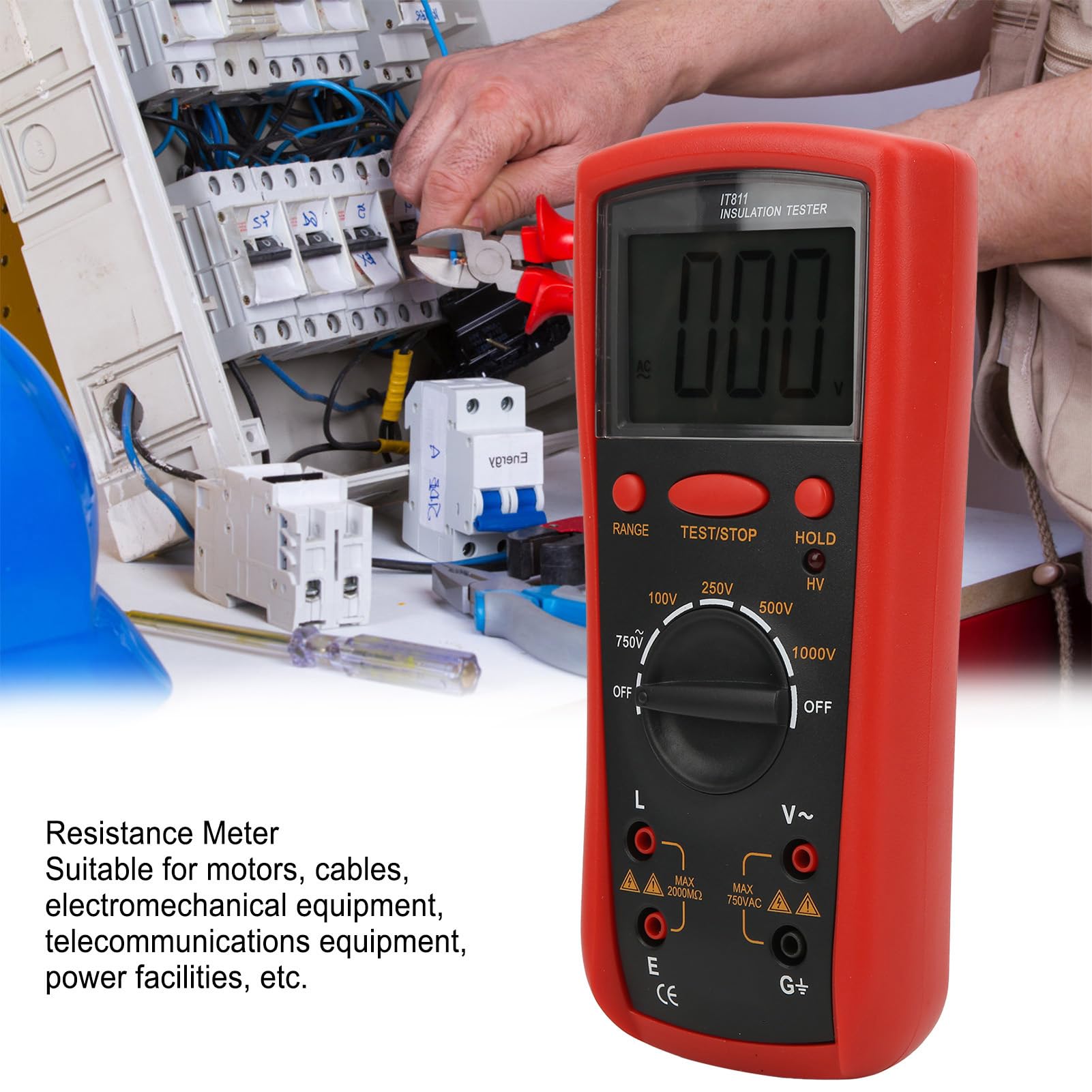 Respicefinem IT811 Digital Insulation Resistant Meter Professional Megohm Tester with LCD Display for Accurate Electrical System Diagnostics