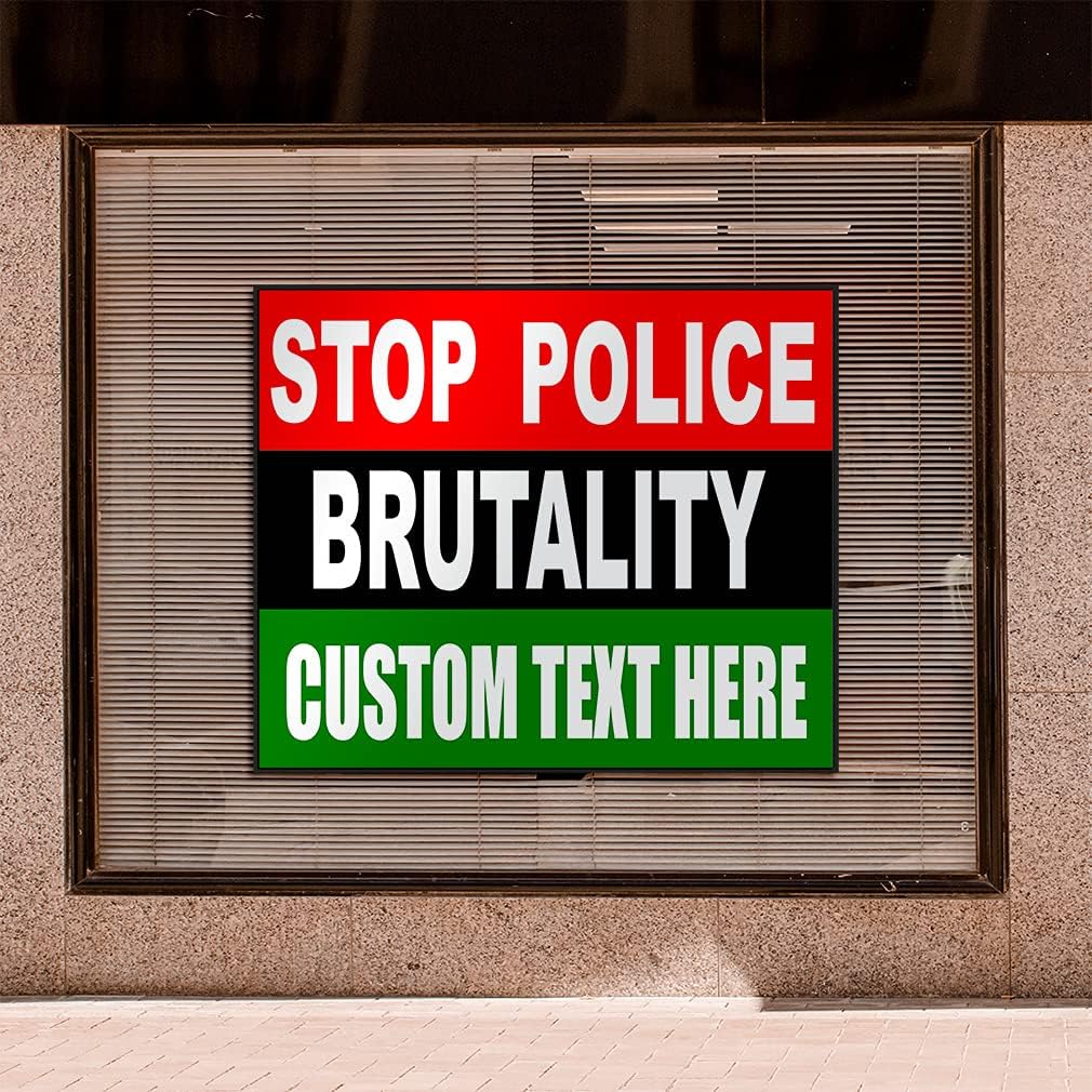 Custom Decal Stickers Multiple Sizes Stop Police Brutality Flag Industrial Vinyl Safety Sign Label Peace Designs Personalized Text Here 24x18Inches