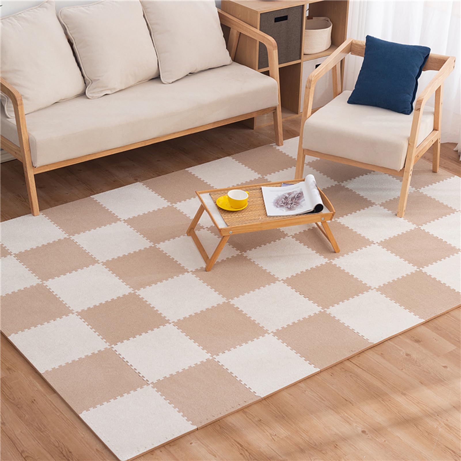 40 Dalles De Moquette Puzzle En Mousse EVA – Tapis De Sol Emboîtables 30x30 Cm, épais 1 Cm, Doux Et Colorés – Pour Salon, Chambre, Salle De Jeux