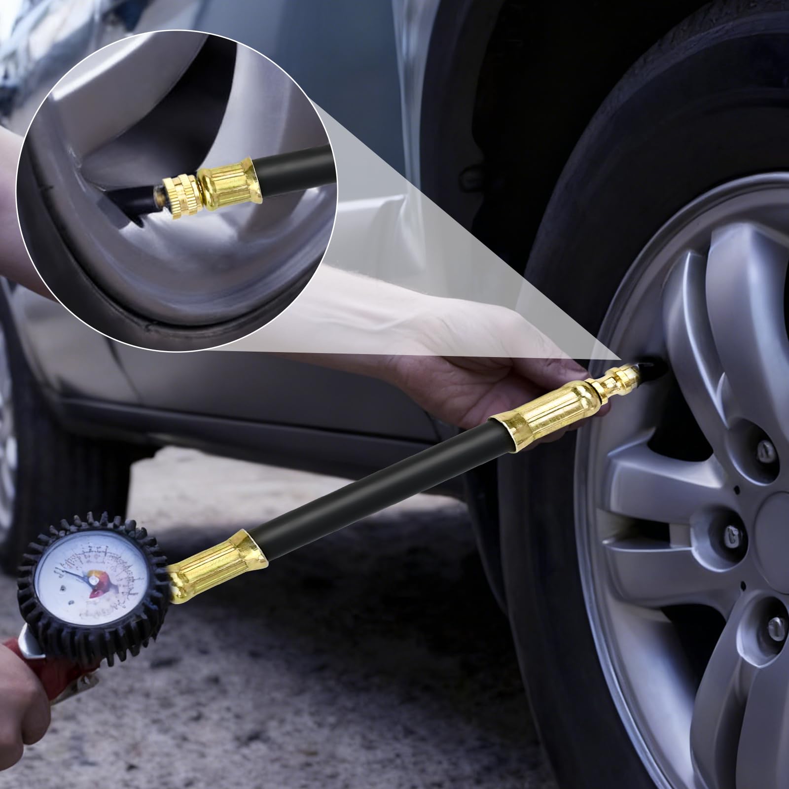 2 Stück Ventilverlängerung Autoventil, 102mm Flexible Gummi Autoventil Verlängerung Ventiladapter Reifenventil Verlängerung Adapter Reifenventilverlängerung für Auto Motorräder Fahrrad - 4