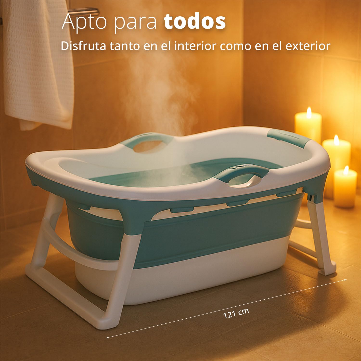 FlinQ Baignoire Pliable Adulte - 121 cm - Rose | Pour salle de bain | Mobile avec siège | Également adaptée aux enfants