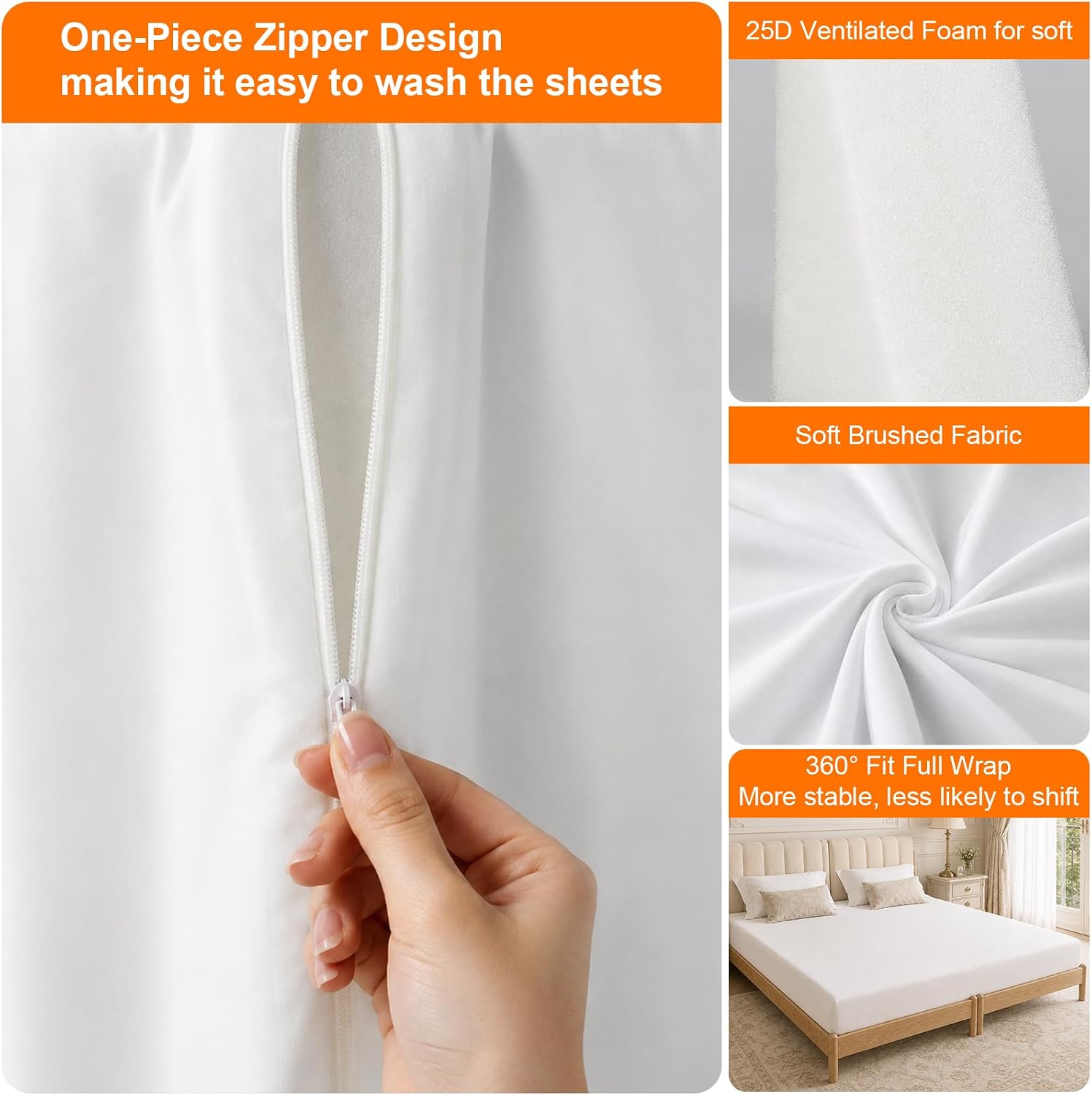 2-in-1 Split King Bed Bridge, Twin to King Gap Filler with Removable Washable Cover, Split King Gap Filler for Adjustable Beds, Twin Bed Connector