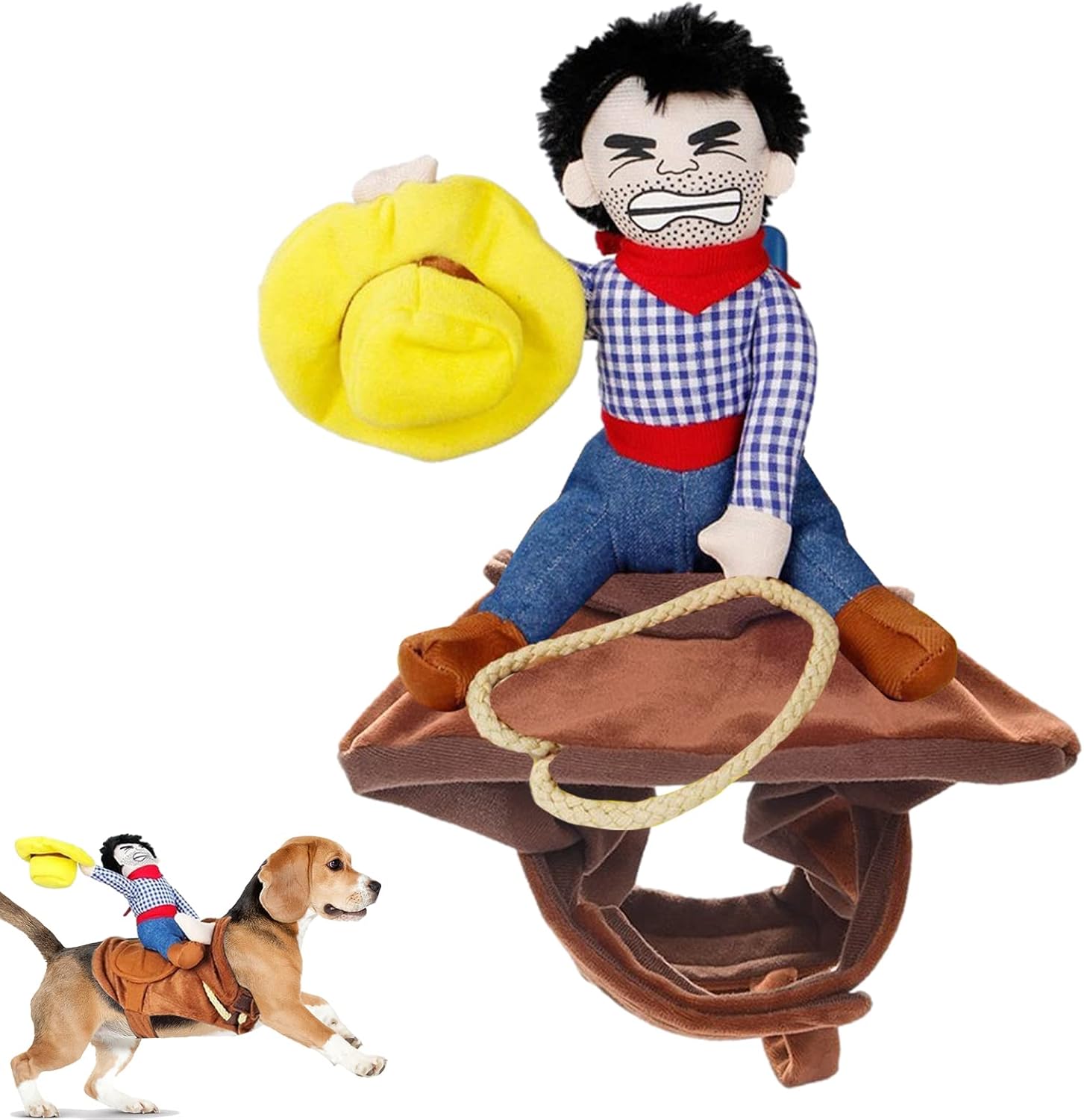 Dog Riding Costume Ventilate Dog Cowboy Costume with Fasteners Dog Costume Dog Carrying