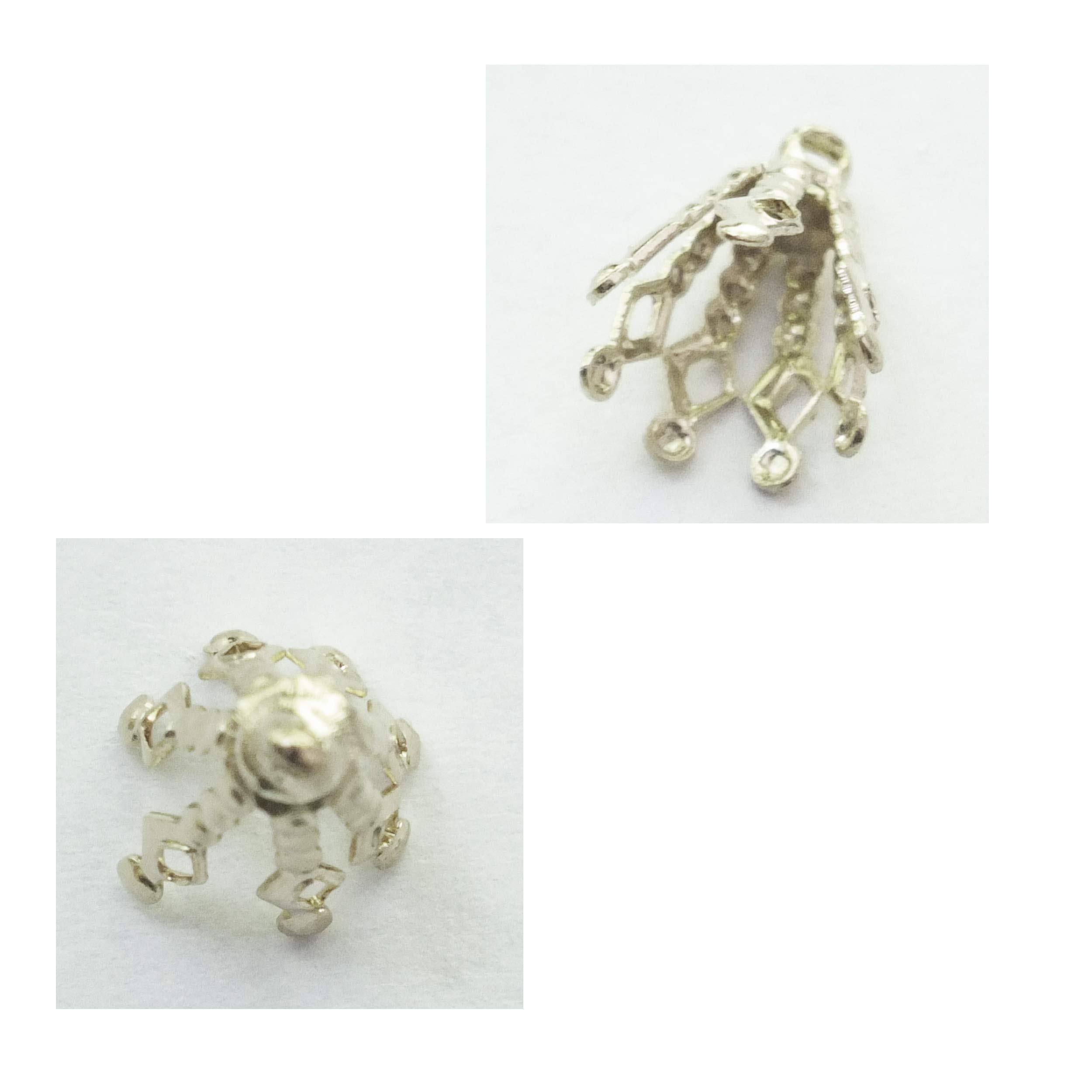 4 Packs Capsules Filigrane 14mm 10mm – Or Et Argent – Fibre Craft