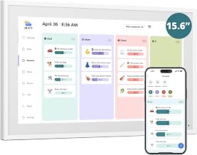 Digital Calendar 15.6-inch Smart Chore Chart, Home Electronic Wall/Tabletop Calendar with Interactive Display/Touch Screen for Family Schedule Planning, Seamless Data Syncs and APP Access