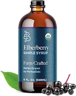 - Bluestem Botanicals Organic Elderberry Simple Syrup, 8 oz, Cocktail and Mocktail Mixer for Drinks, Non-Alcoholic